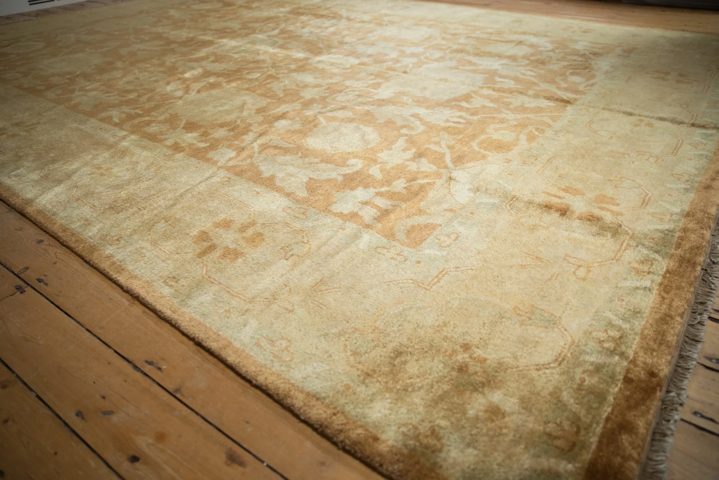 RESERVED 10x14 Vintage Gold Wash Indian Oushak Design Carpet - Image 4