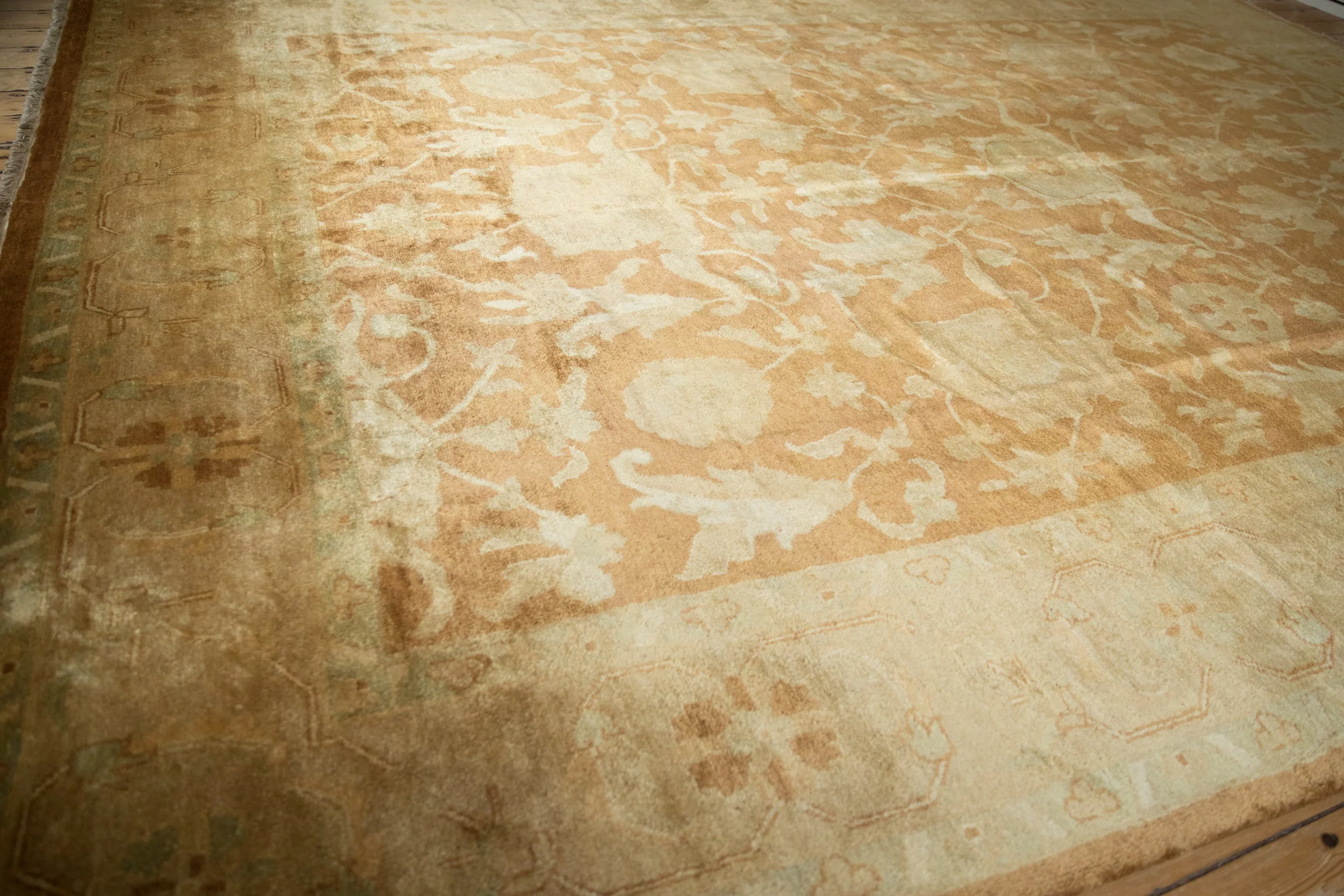 RESERVED 10x14 Vintage Gold Wash Indian Oushak Design Carpet - Image 6