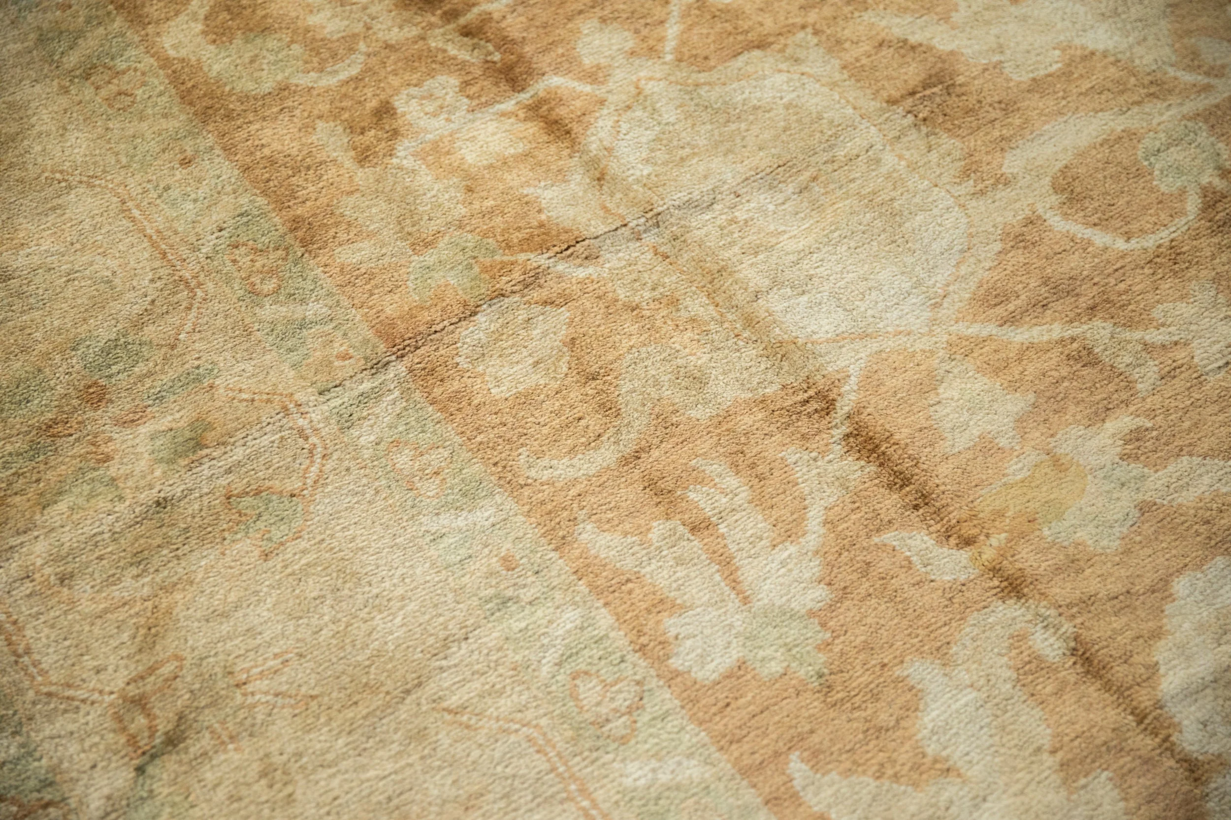 RESERVED 10x14 Vintage Gold Wash Indian Oushak Design Carpet - Image 7