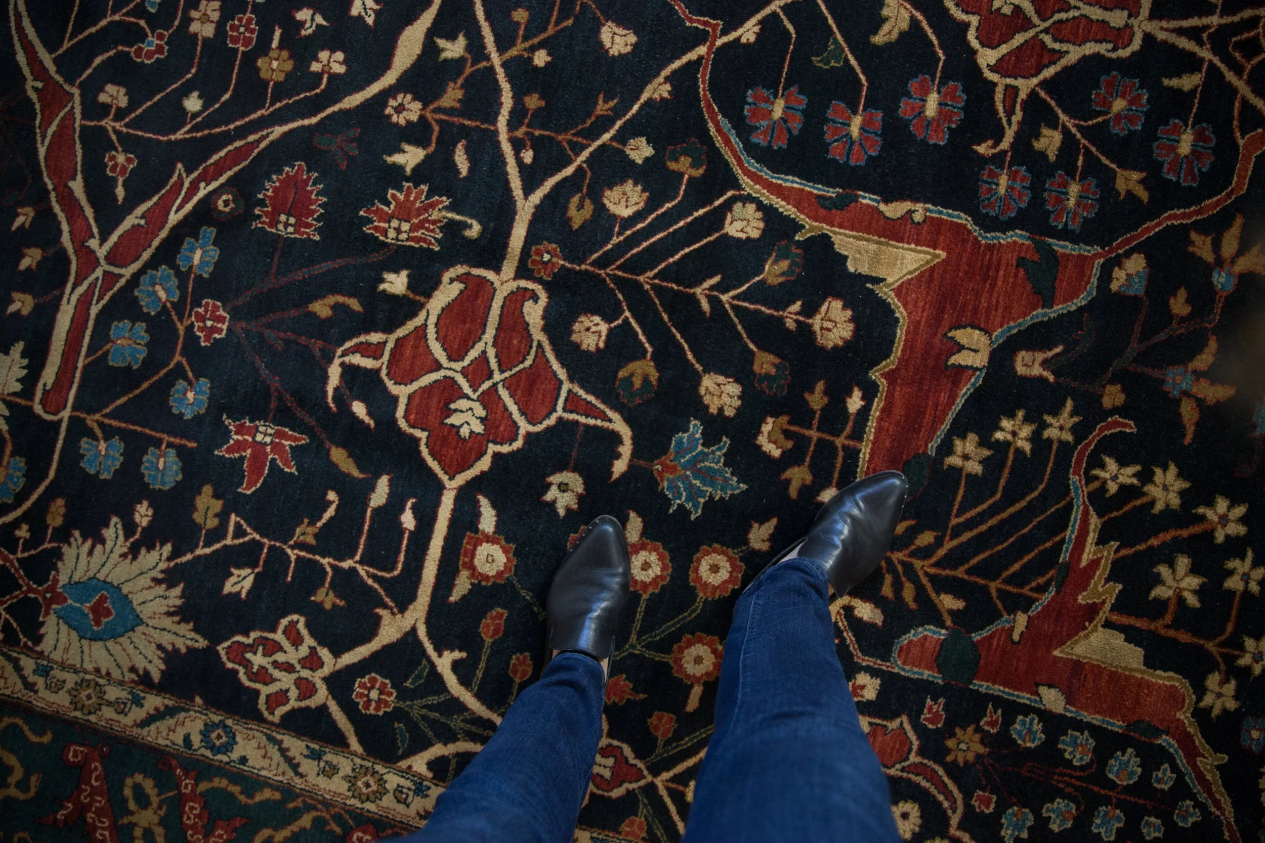 10x14 Vintage Indian Bijar Design Carpet - Image 2