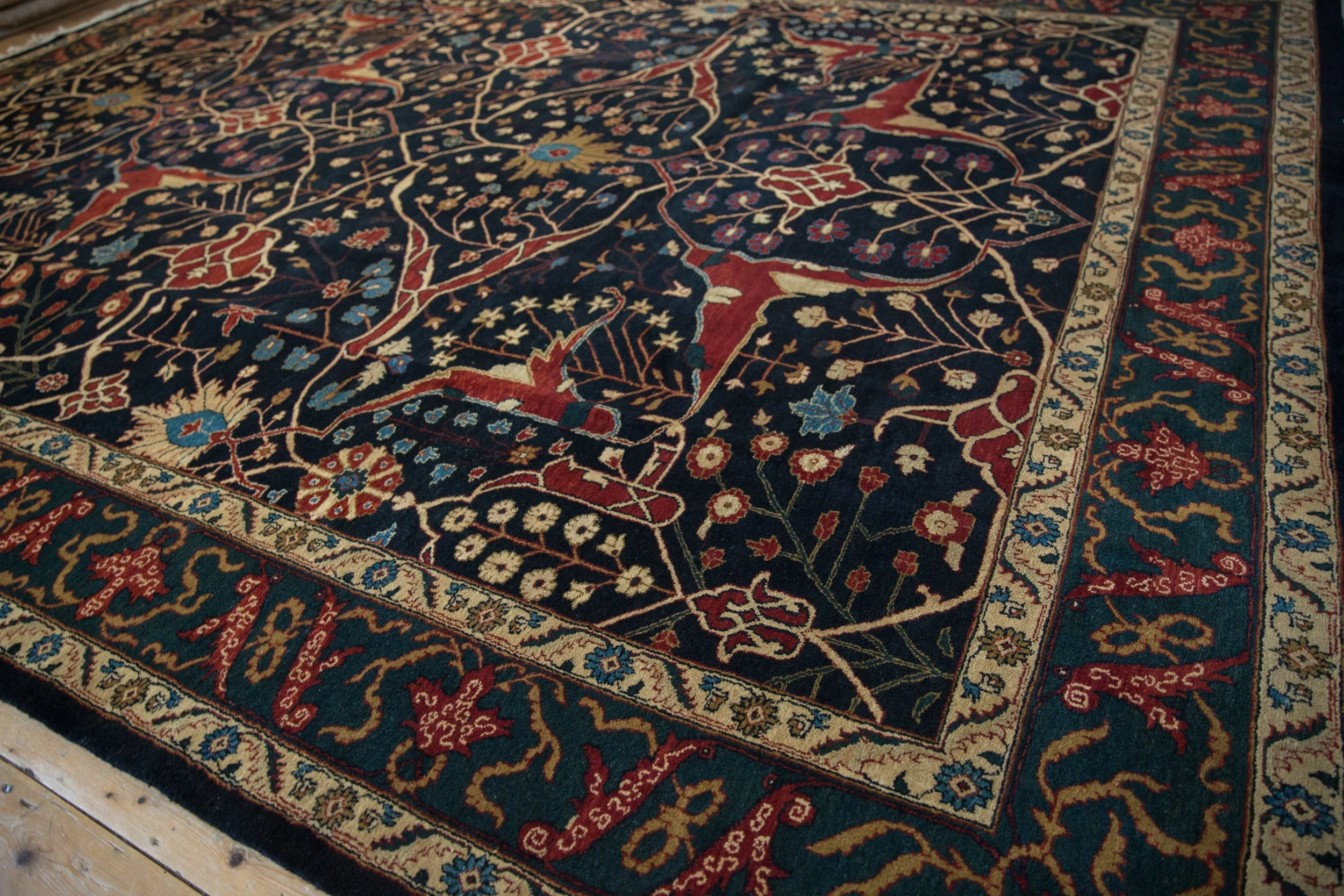 10x14 Vintage Indian Bijar Design Carpet - Image 4