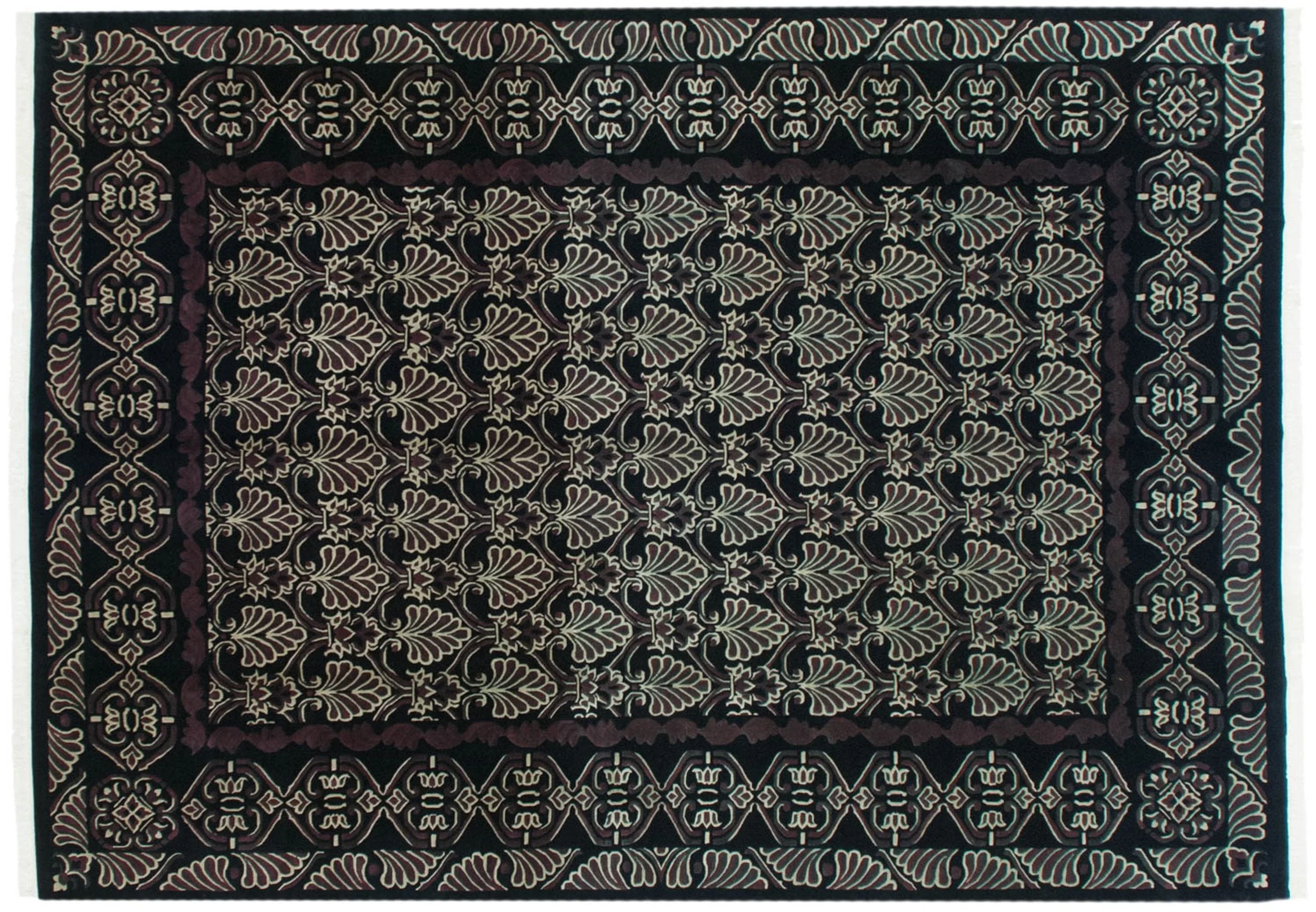 10x14 Vintage Indian Damask Design Carpet - Image 2