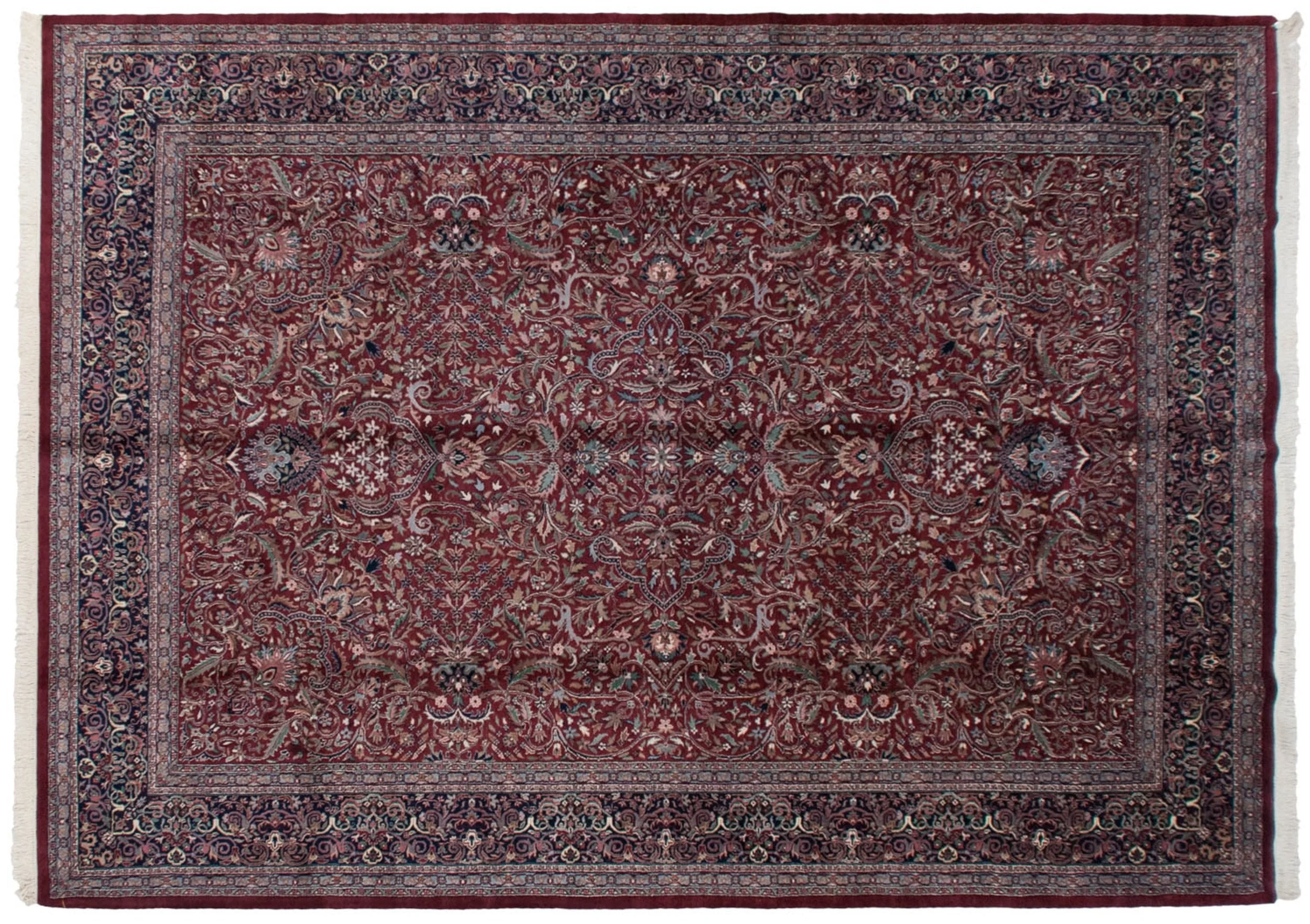 10x14 Vintage Indian Kashan Design Carpet - Image 2