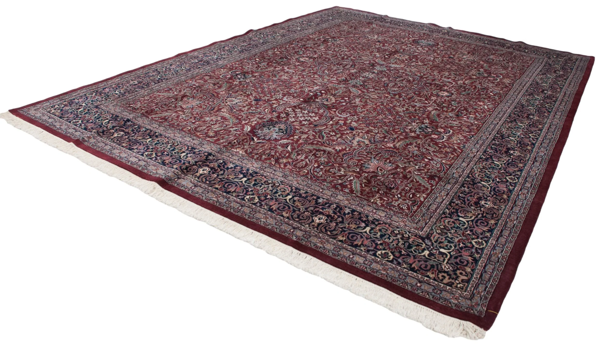 10x14 Vintage Indian Kashan Design Carpet - Image 3