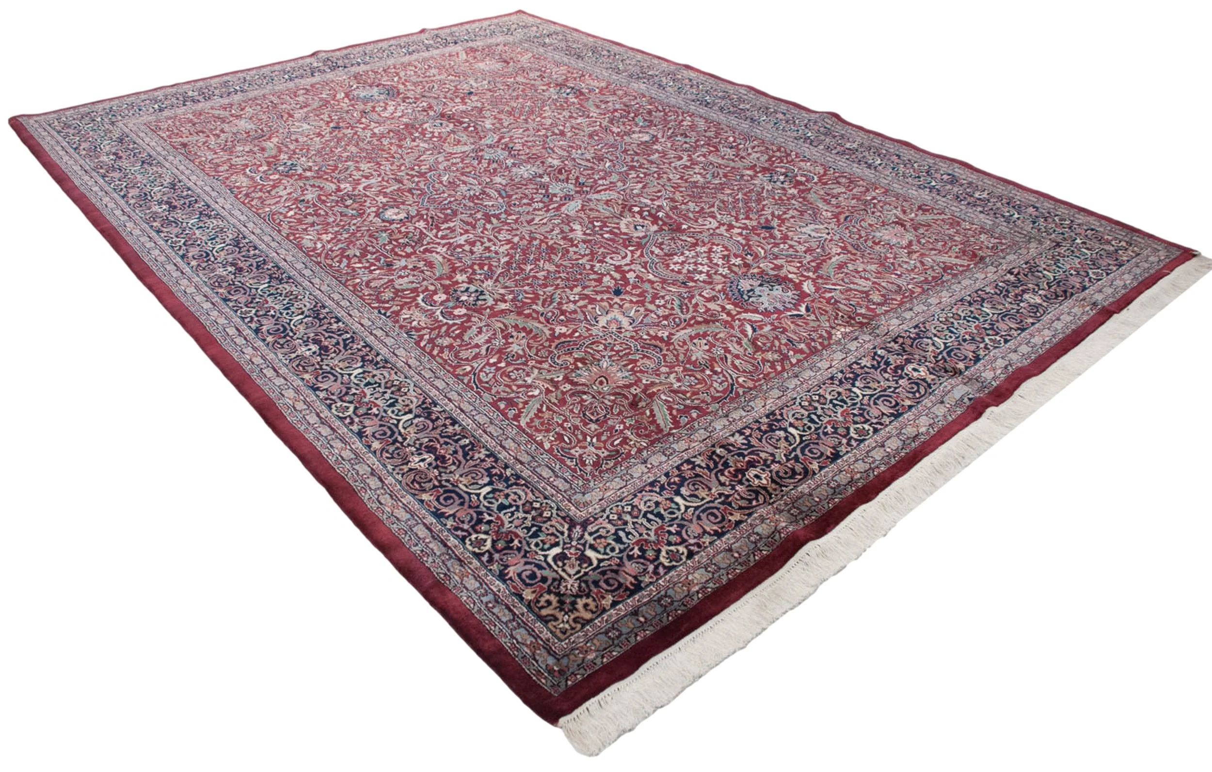 10x14 Vintage Indian Kashan Design Carpet - Image 4