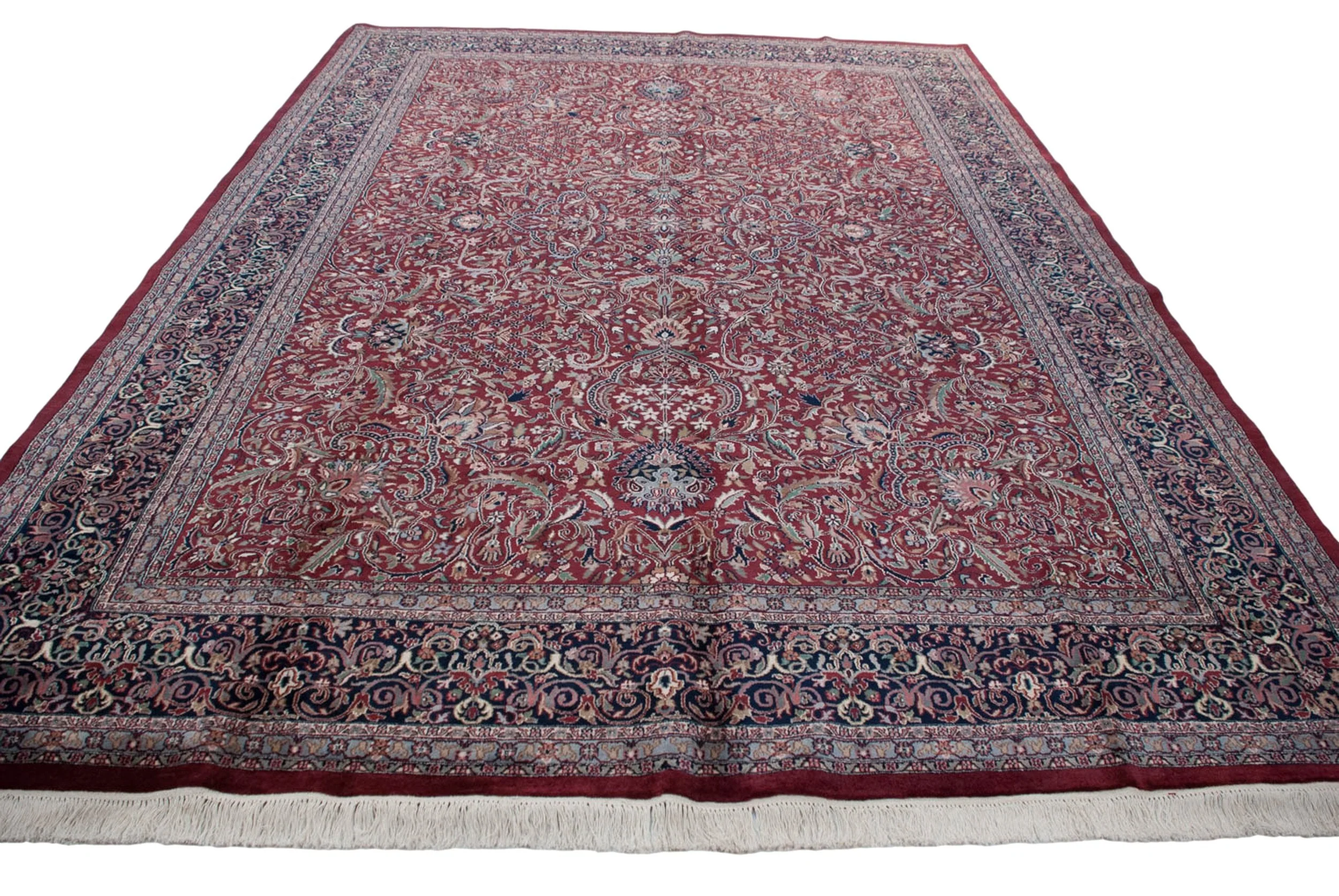 10x14 Vintage Indian Kashan Design Carpet - Image 5