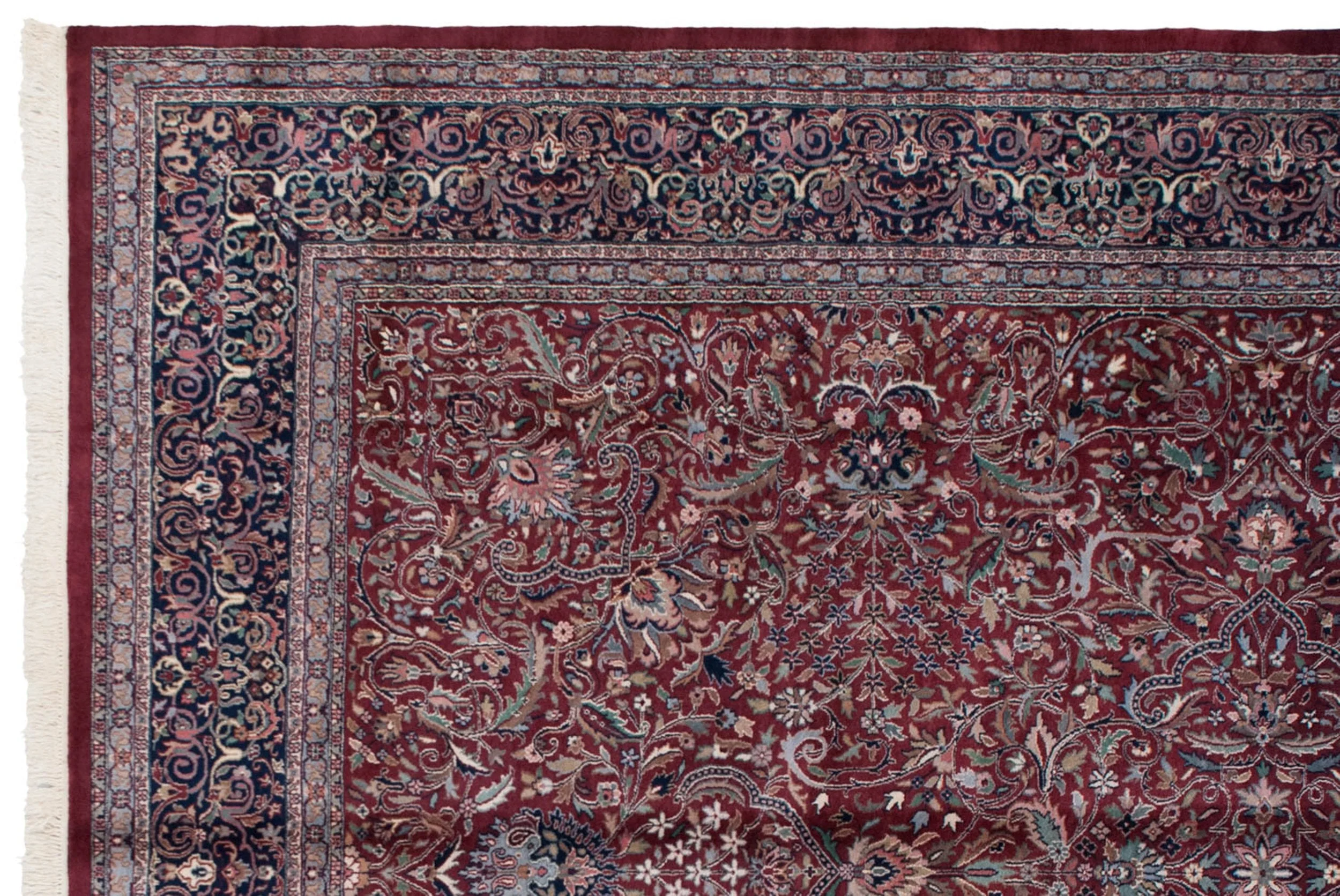 10x14 Vintage Indian Kashan Design Carpet - Image 9