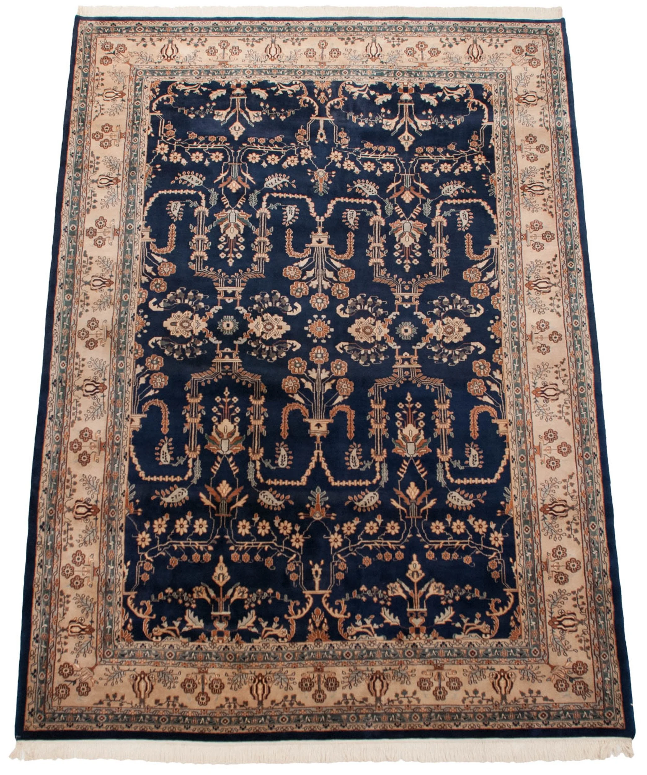 10x14 Vintage Indian Mohajeran Sarouk Design Carpet - Image 2