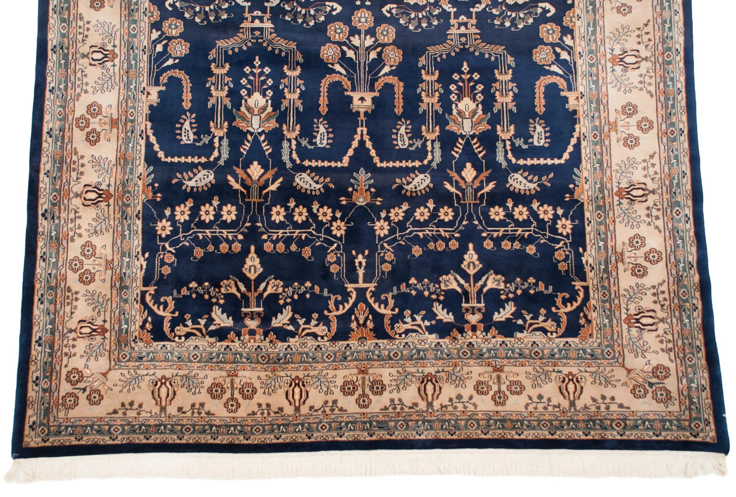 10x14 Vintage Indian Mohajeran Sarouk Design Carpet - Image 4