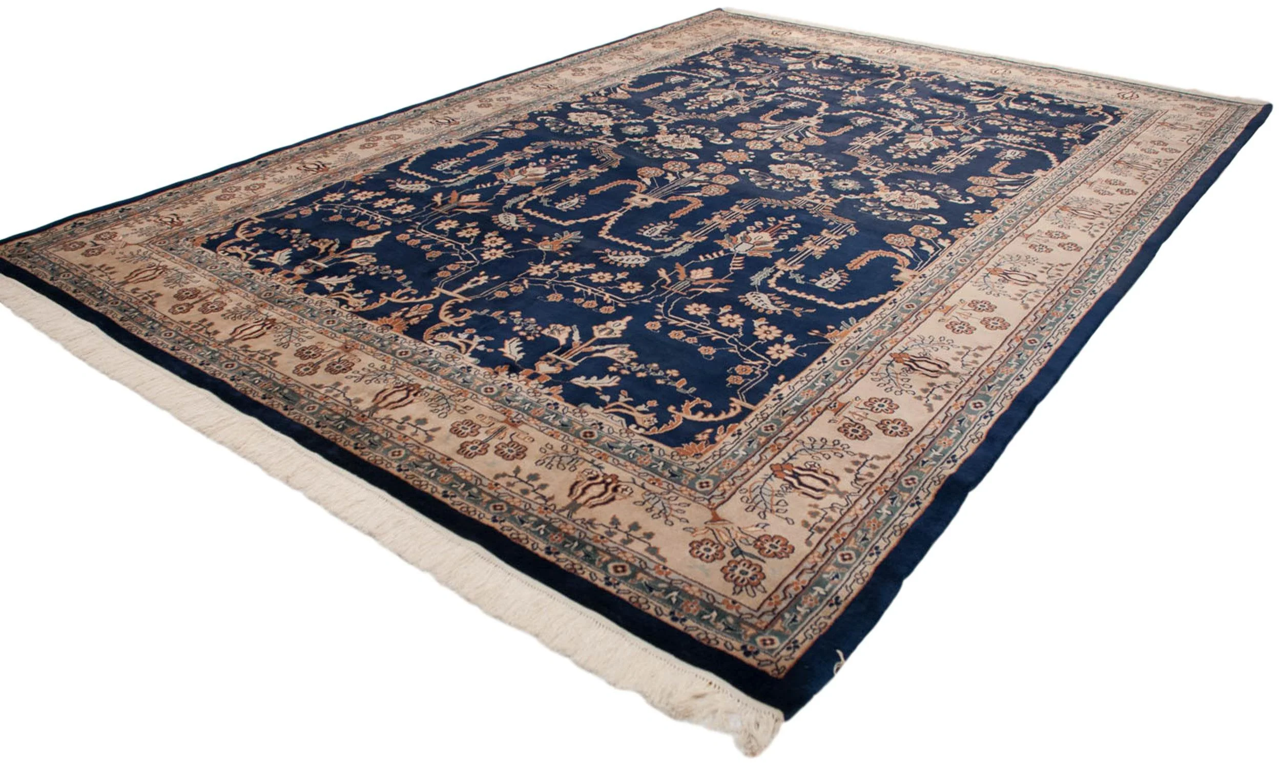 10x14 Vintage Indian Mohajeran Sarouk Design Carpet - Image 7