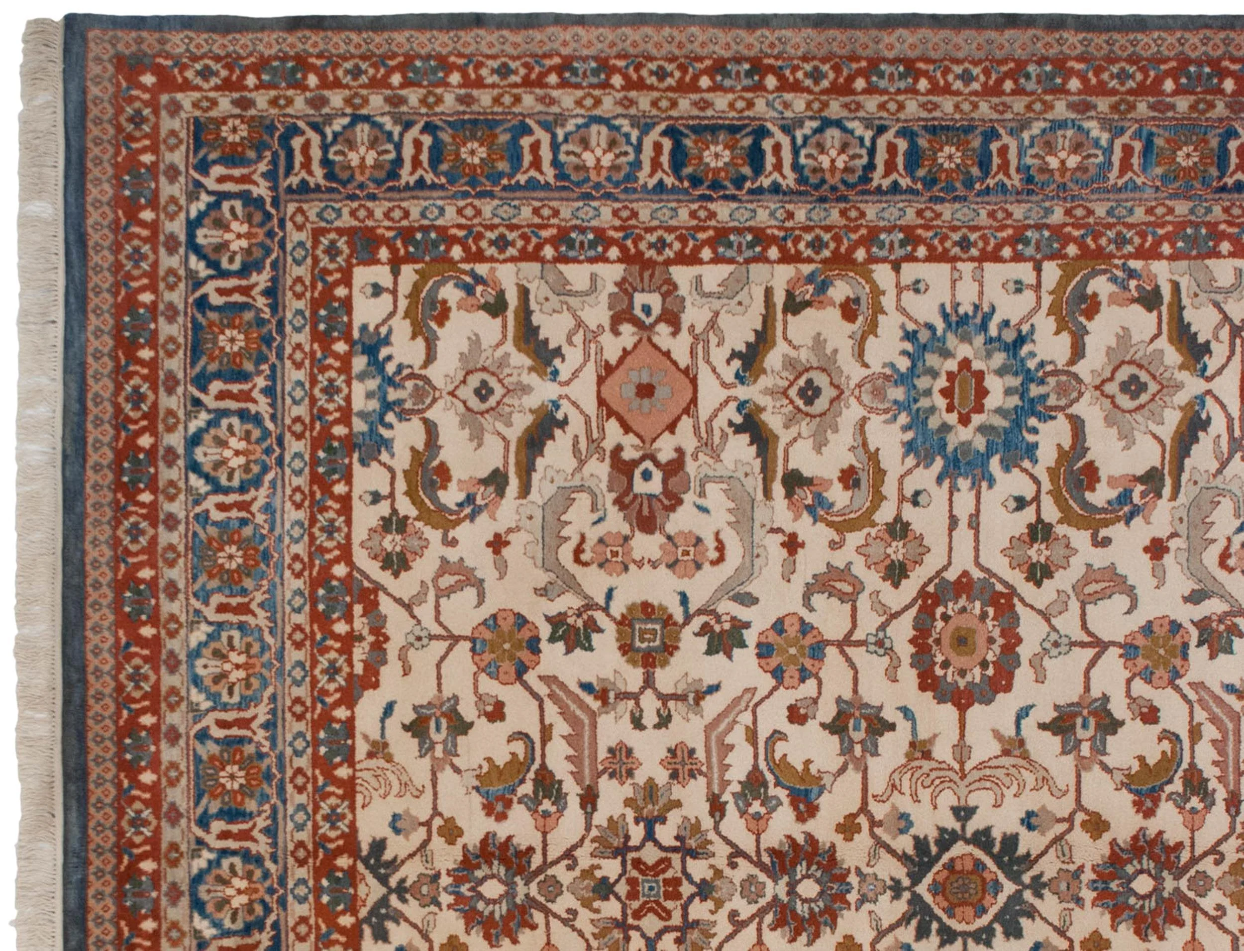 10x14 Vintage Indian Sultanabad Design Carpet - Image 4