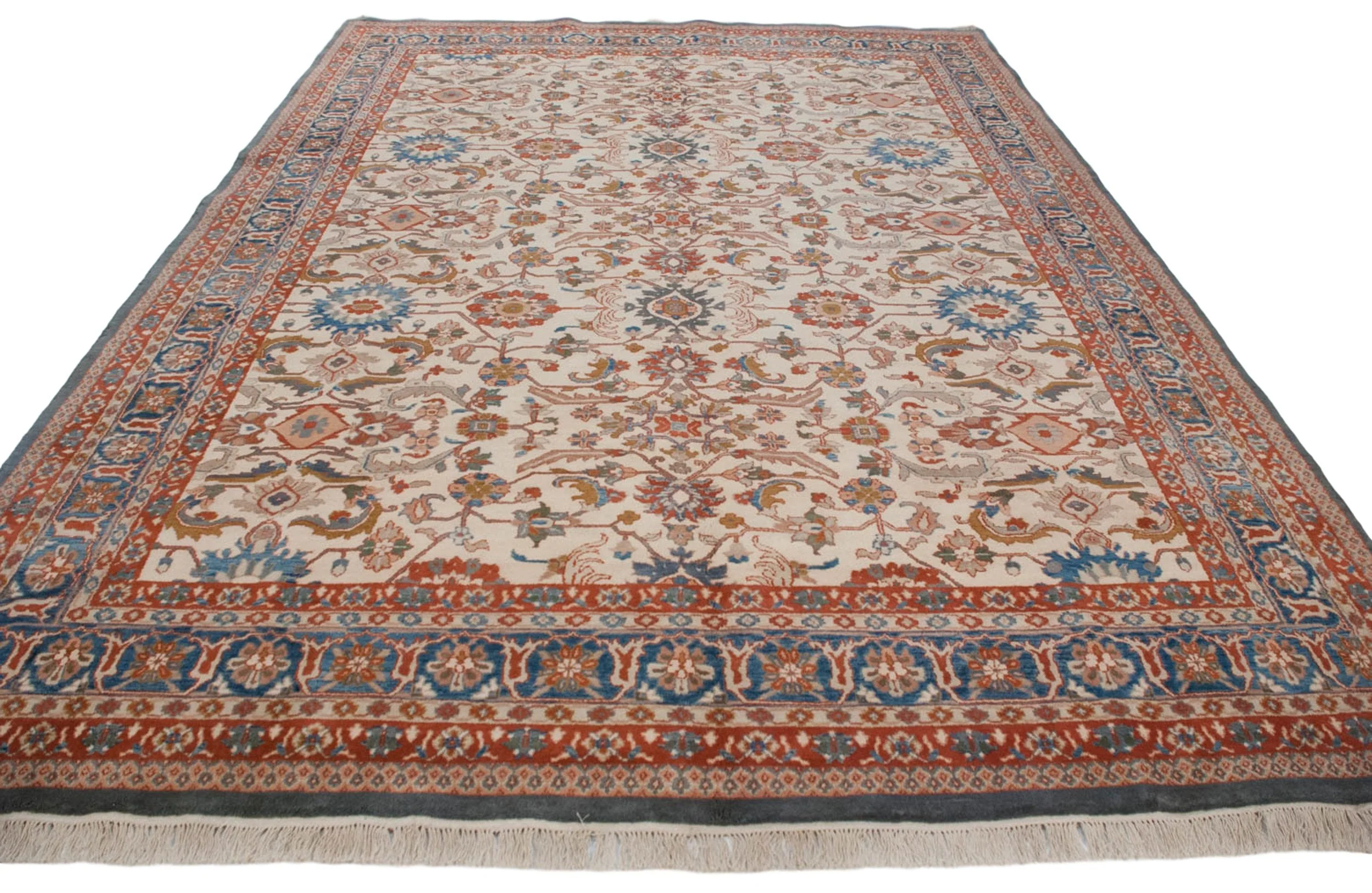 10x14 Vintage Indian Sultanabad Design Carpet - Image 7