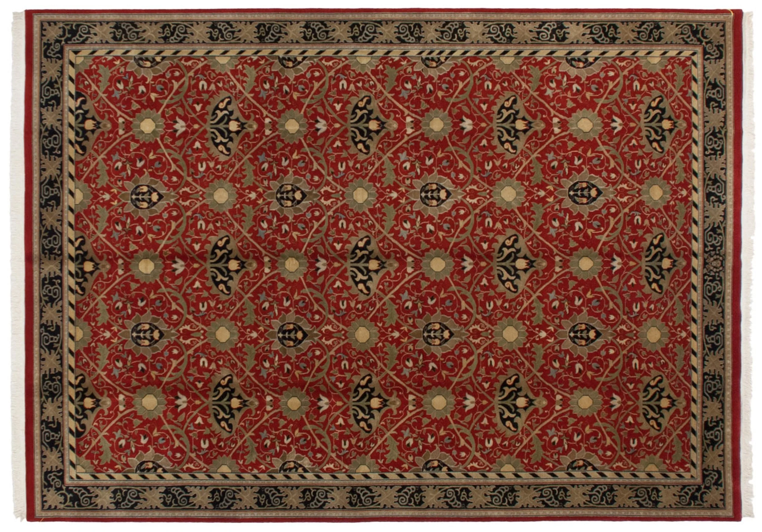 10x14 Vintage Indian William Morris Design Carpet