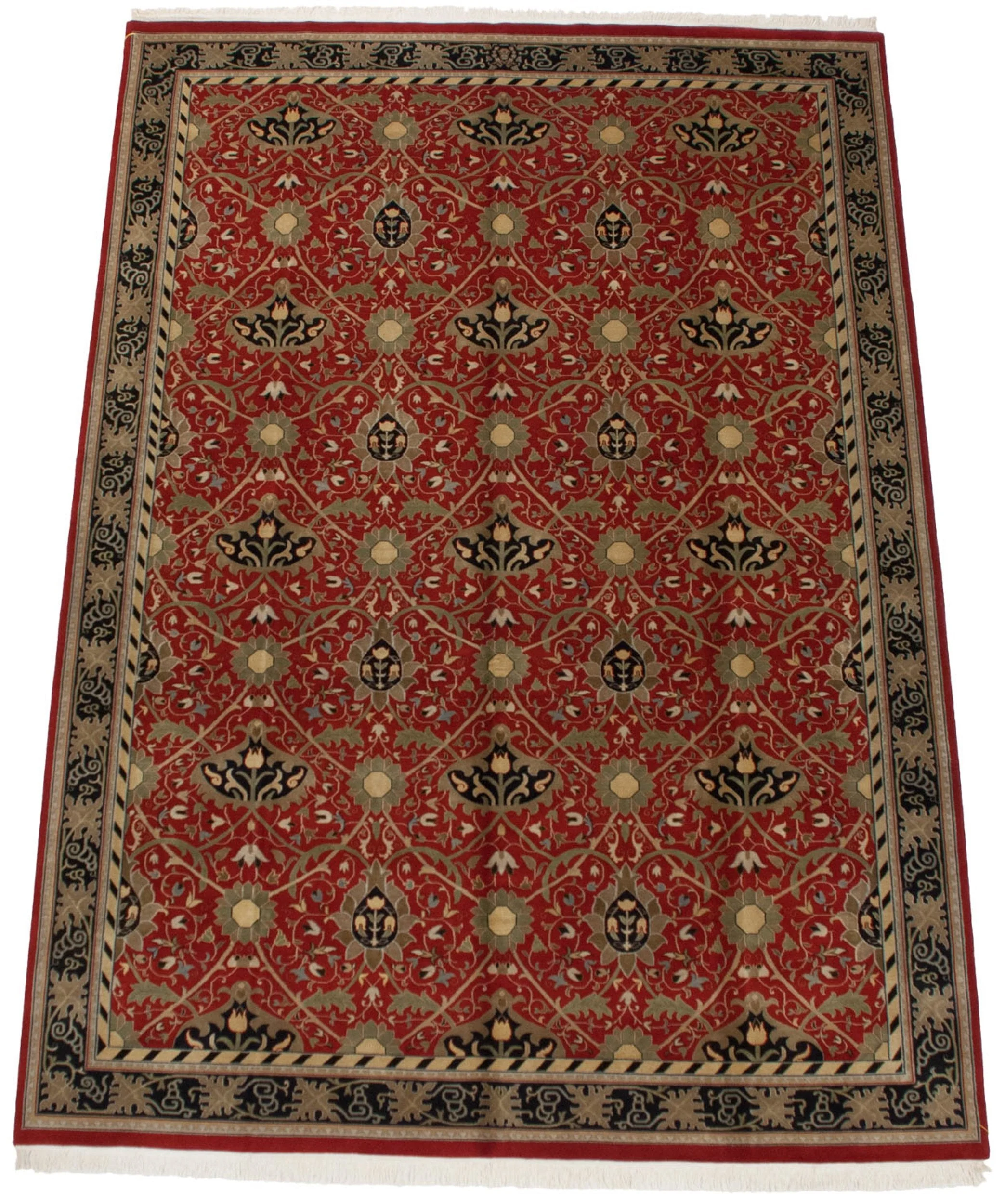 10x14 Vintage Indian William Morris Design Carpet - Image 6