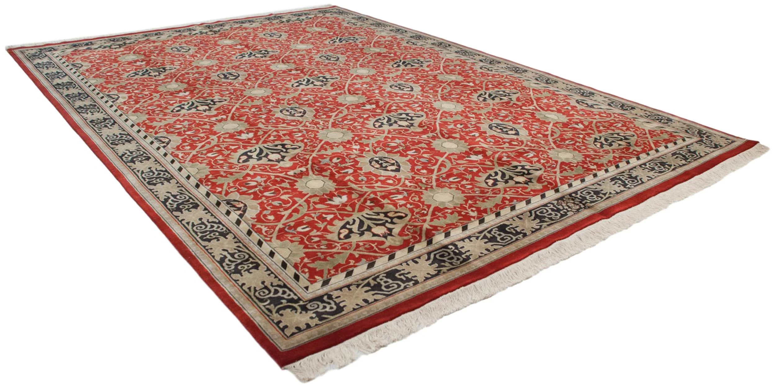 10x14 Vintage Indian William Morris Design Carpet - Image 7