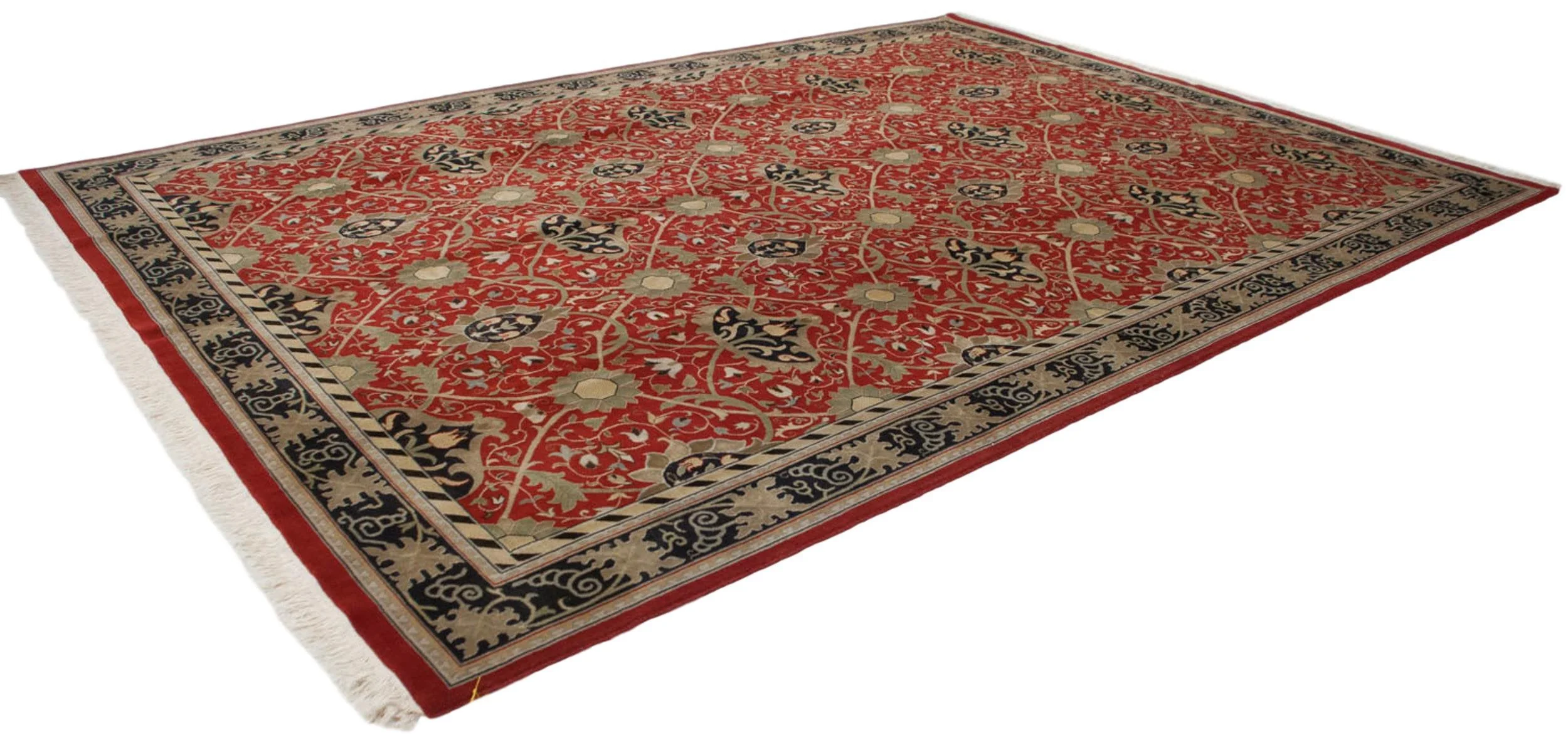 10x14 Vintage Indian William Morris Design Carpet - Image 8