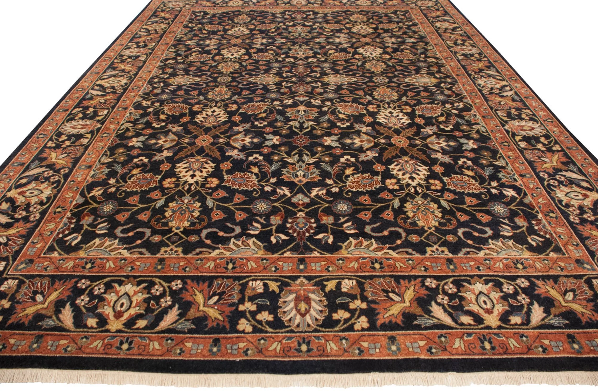 10x14 Vintage Indian Yezd Design Carpet - Image 3