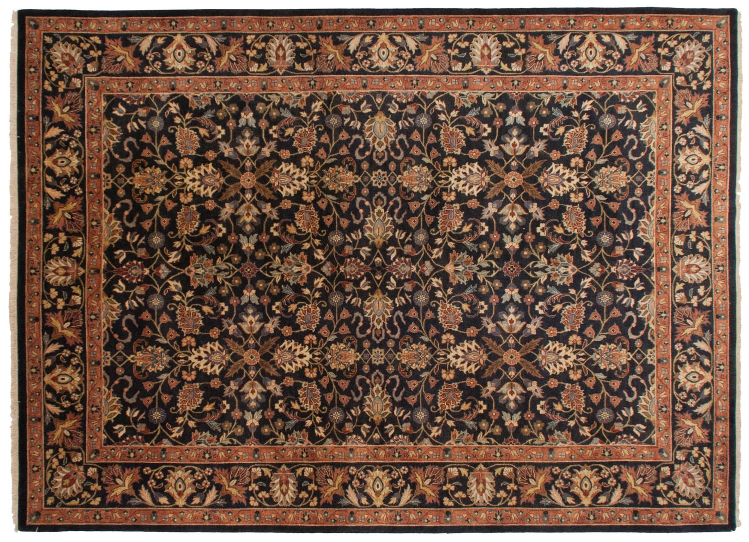 10x14 Vintage Indian Yezd Design Carpet - Image 7