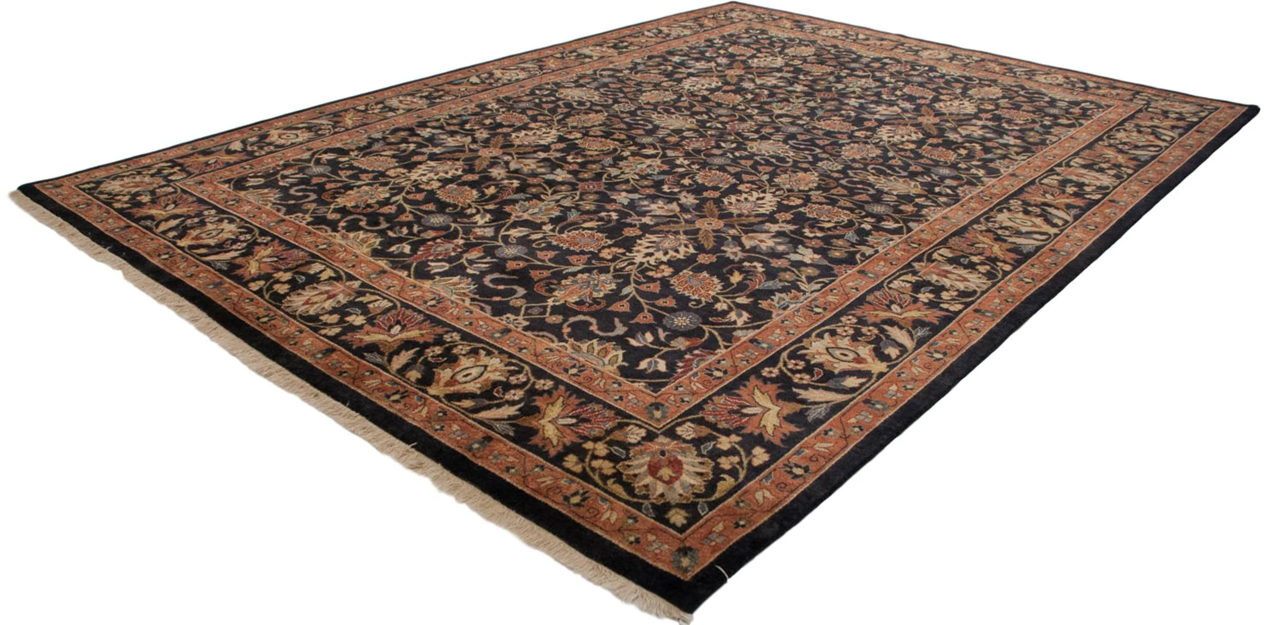 10x14 Vintage Indian Yezd Design Carpet - Image 8