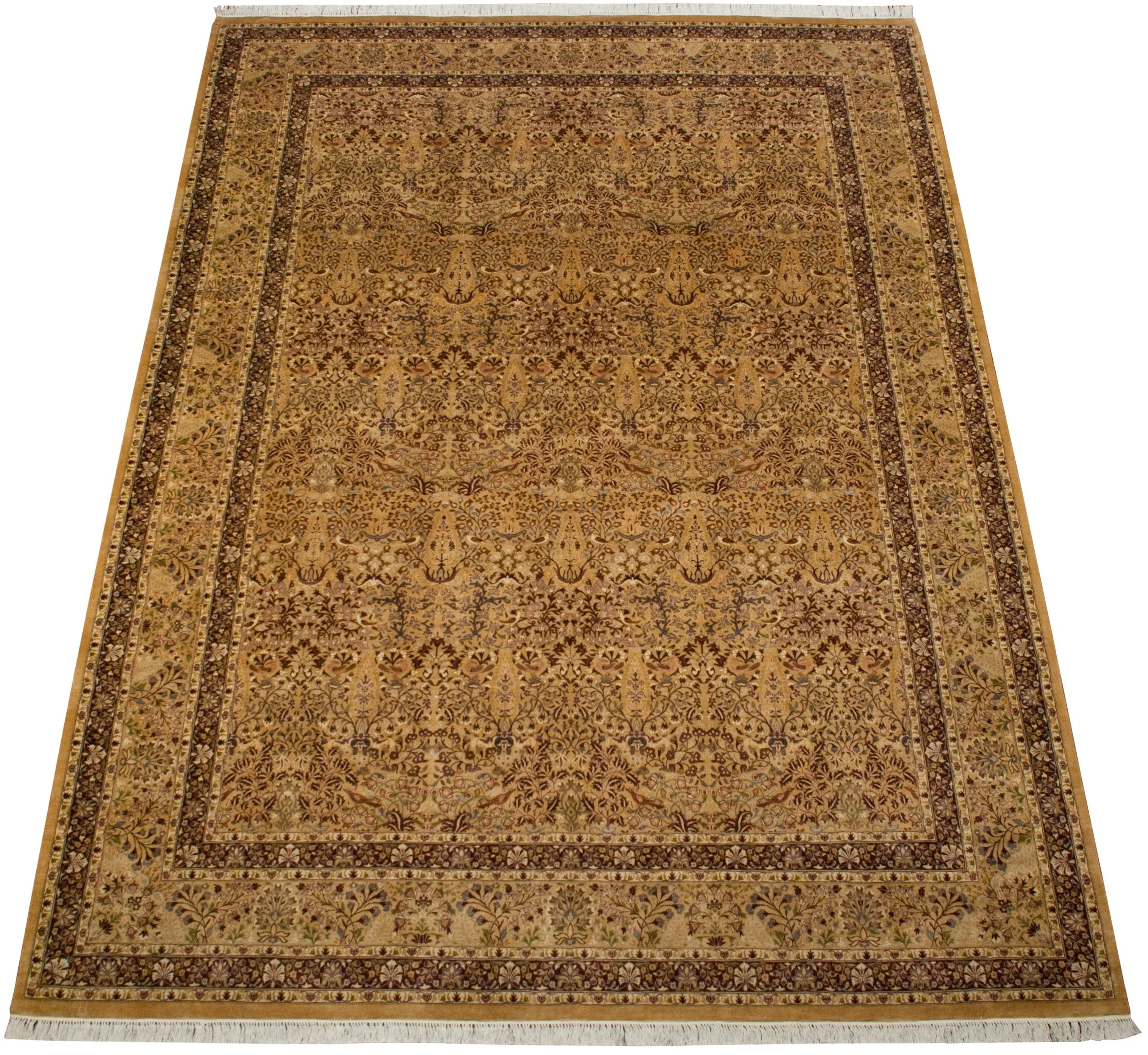 10x14 Vintage Pakistani Kerman Design Carpet - Image 3
