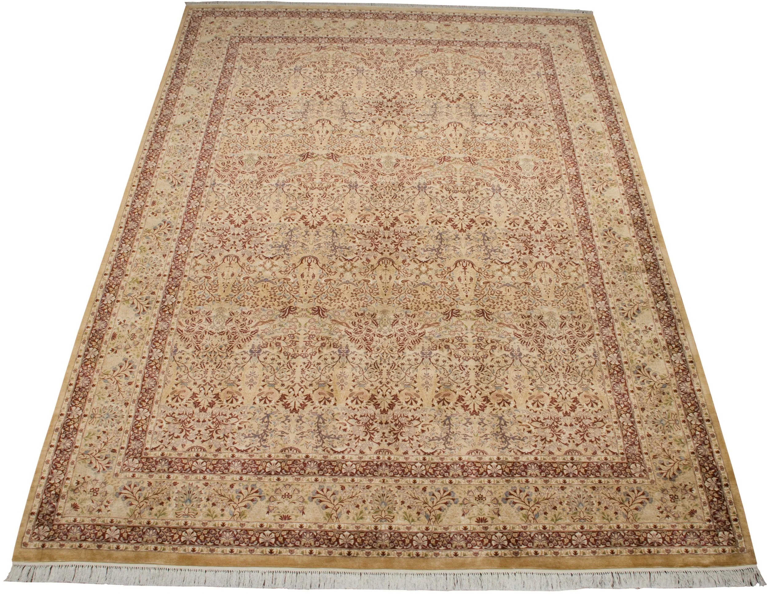 10x14 Vintage Pakistani Kerman Design Carpet - Image 4