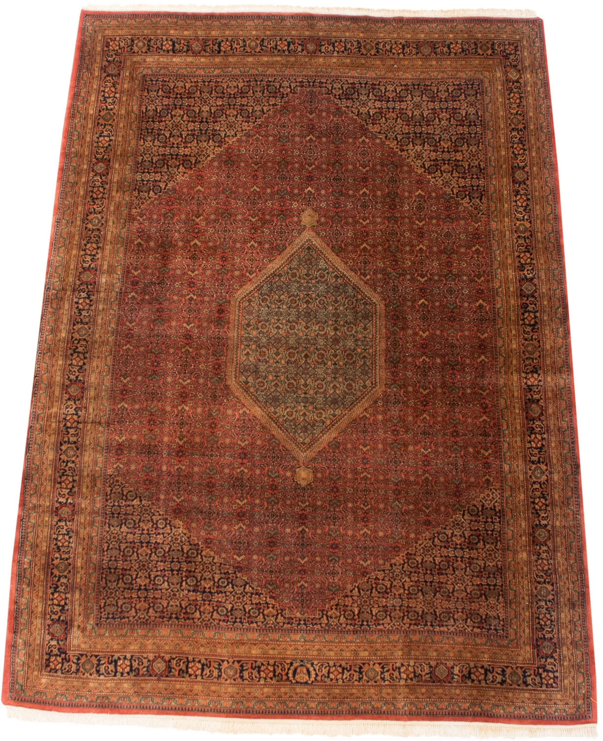 10x14 Vintage Tea Washed Indian Bijar Design Carpet - Image 2