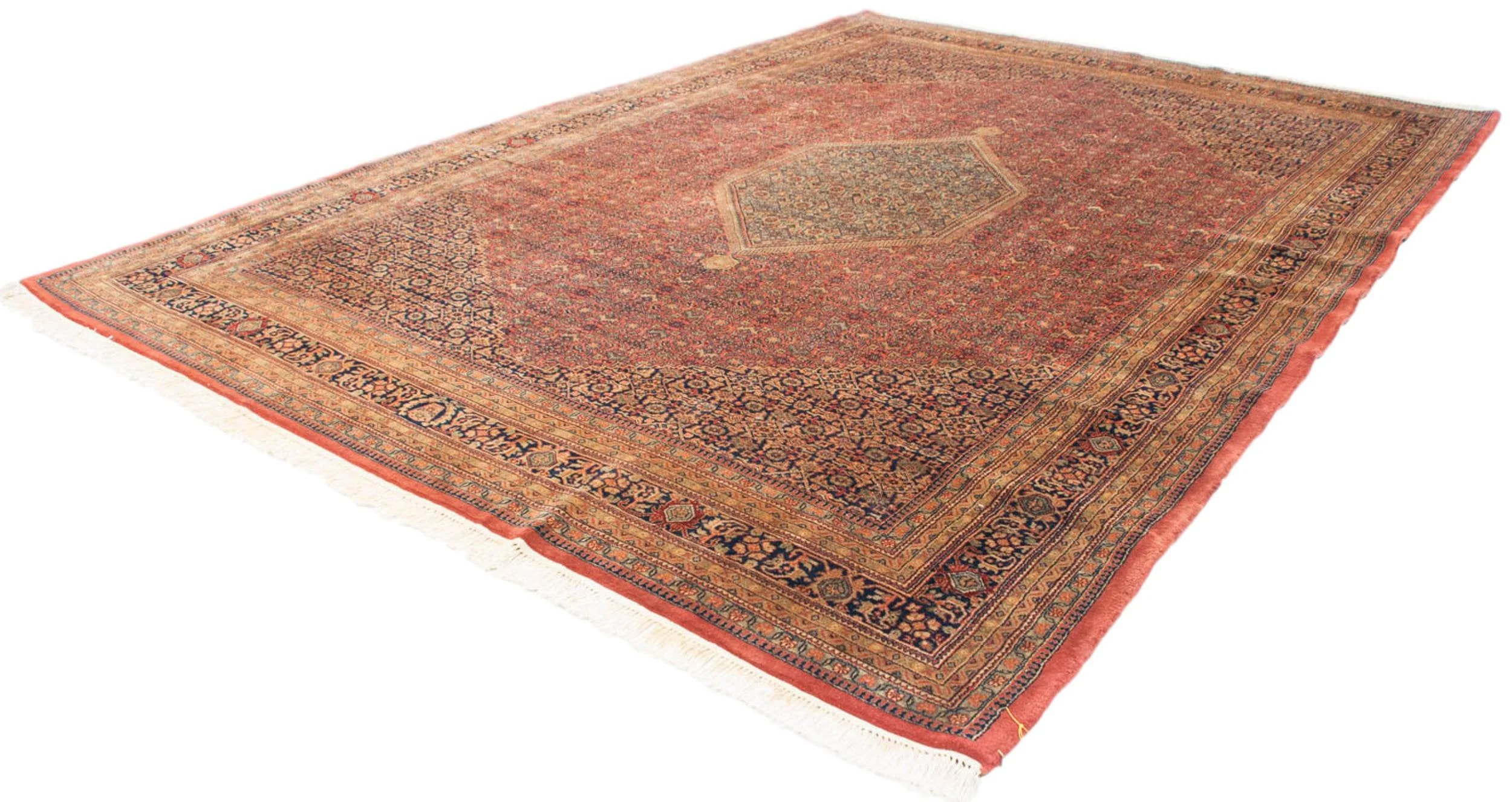10x14 Vintage Tea Washed Indian Bijar Design Carpet - Image 7