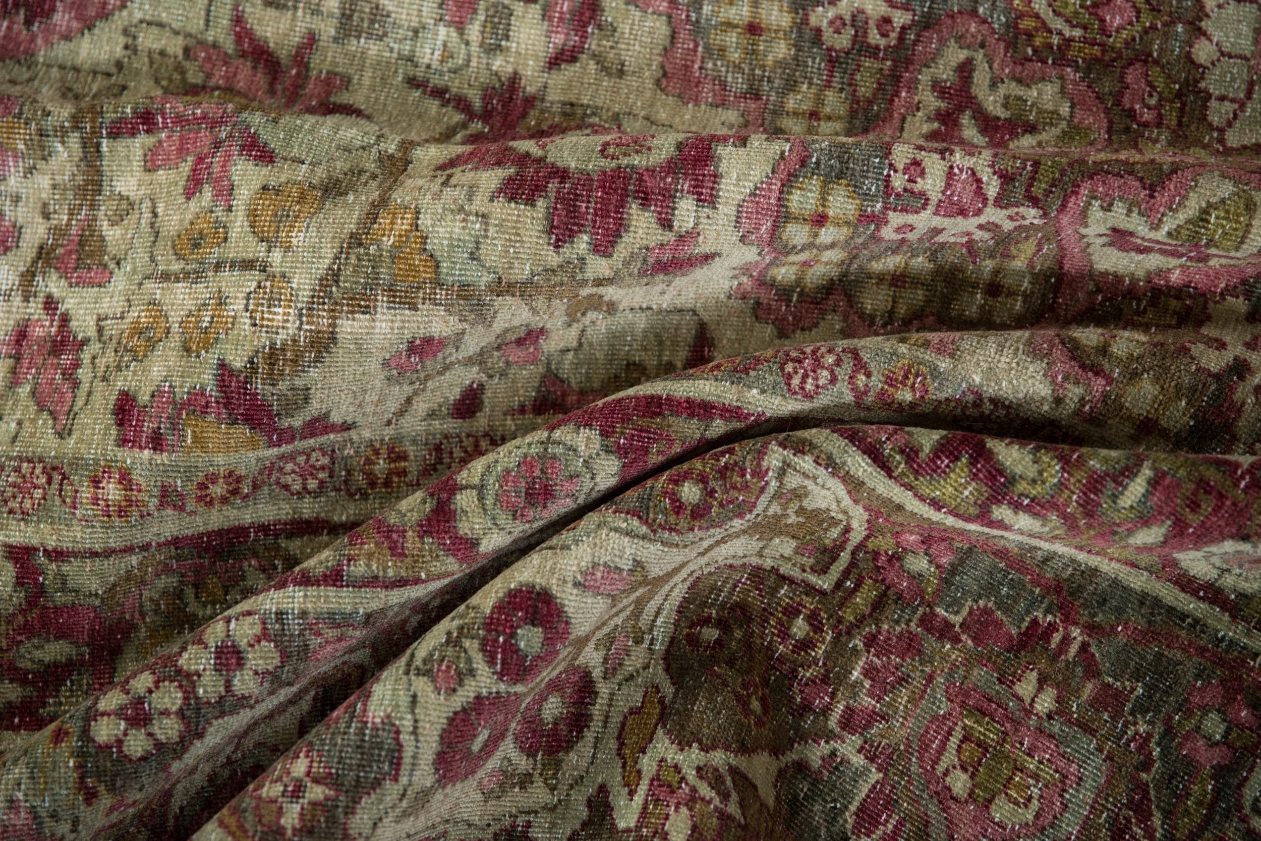 10x15.5 Antique Distressed Kerman Carpet - Image 11