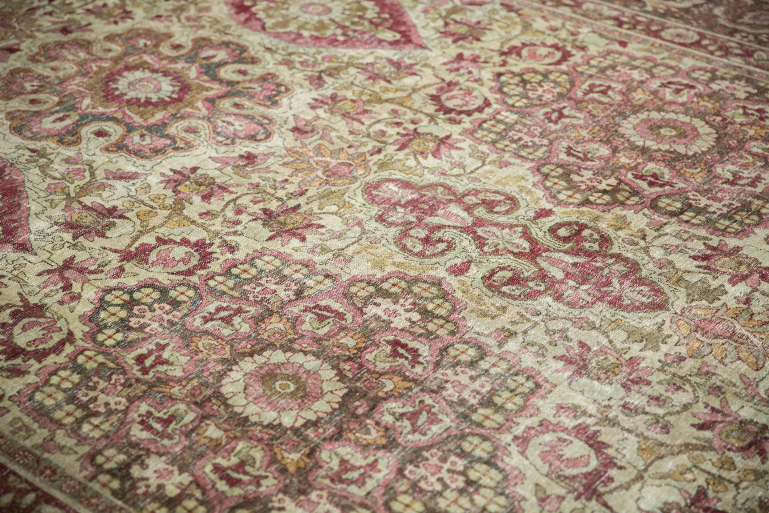 10x15.5 Antique Distressed Kerman Carpet - Image 13