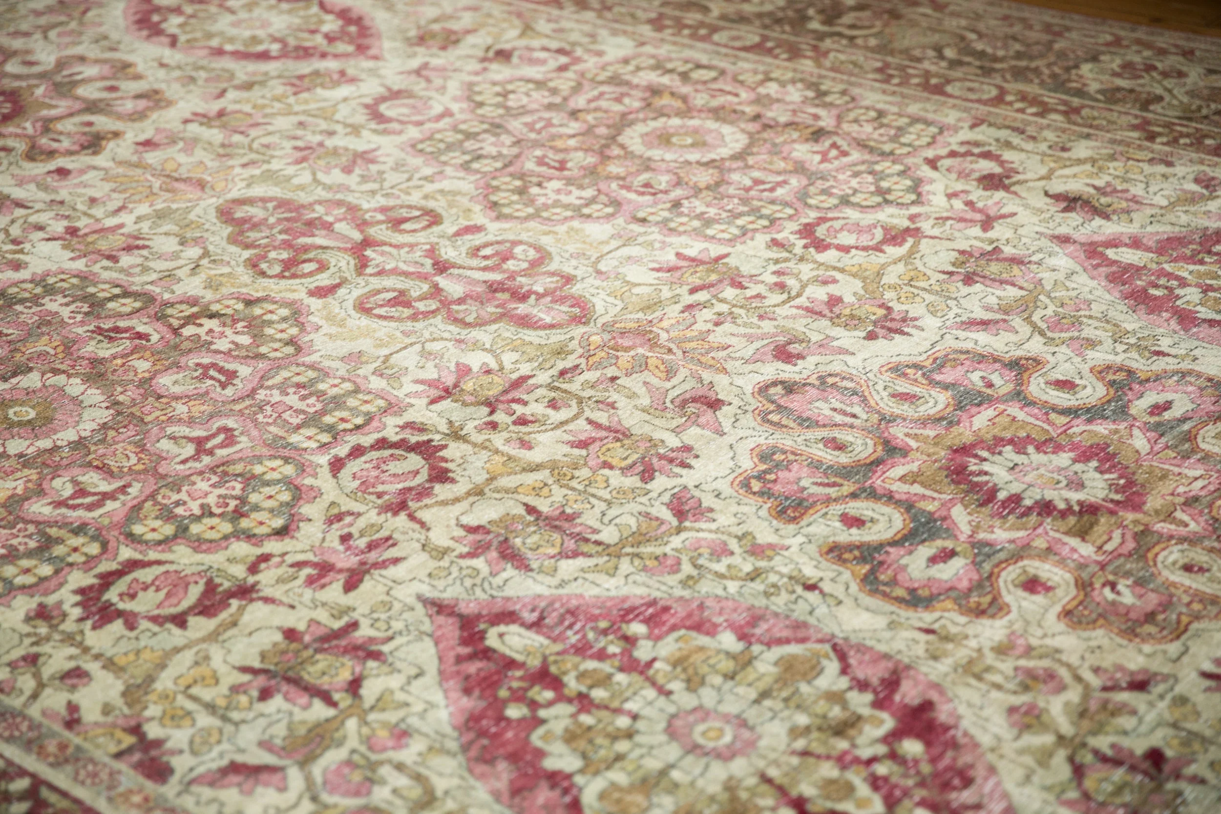 10x15.5 Antique Distressed Kerman Carpet - Image 6