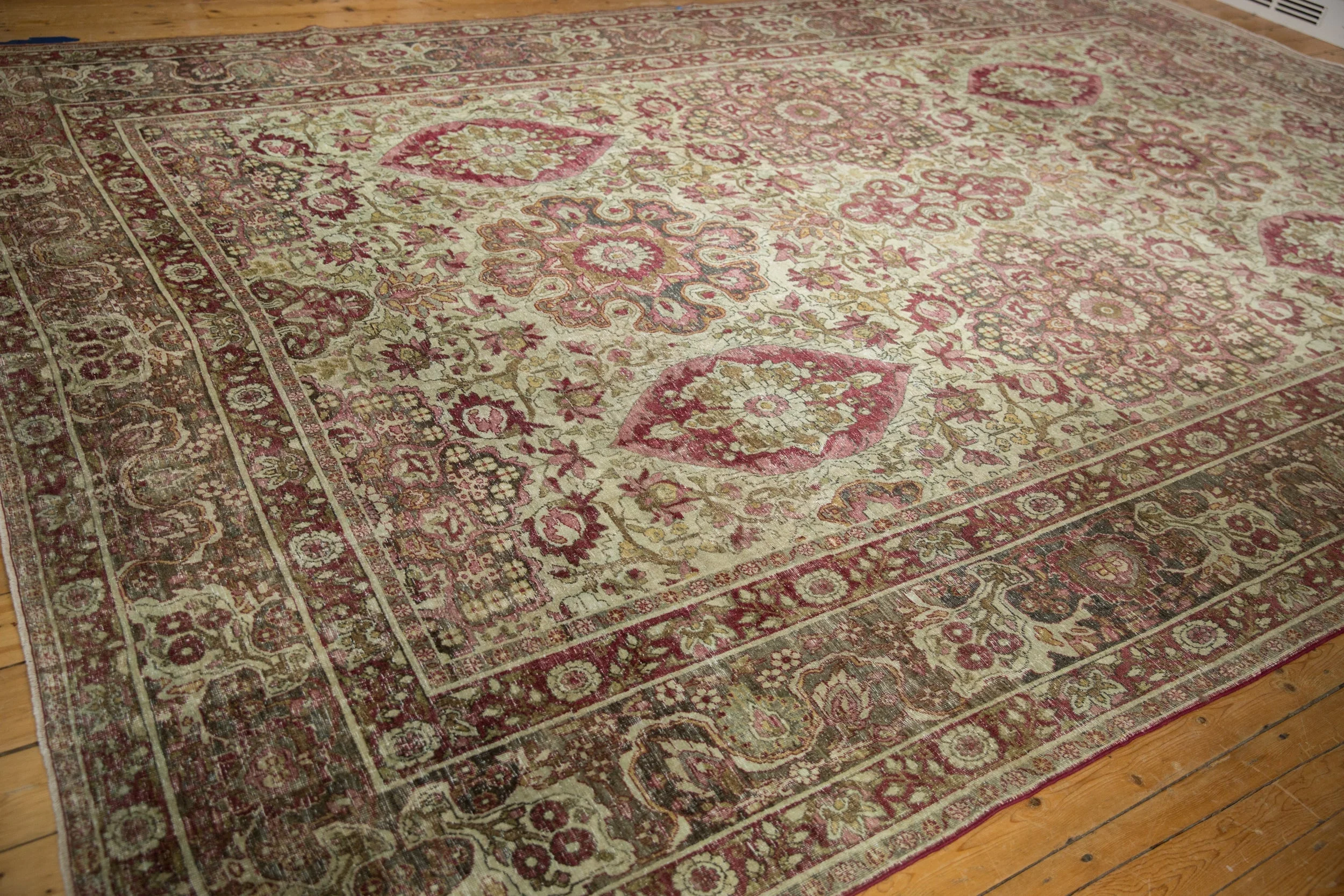 10x15.5 Antique Distressed Kerman Carpet - Image 7