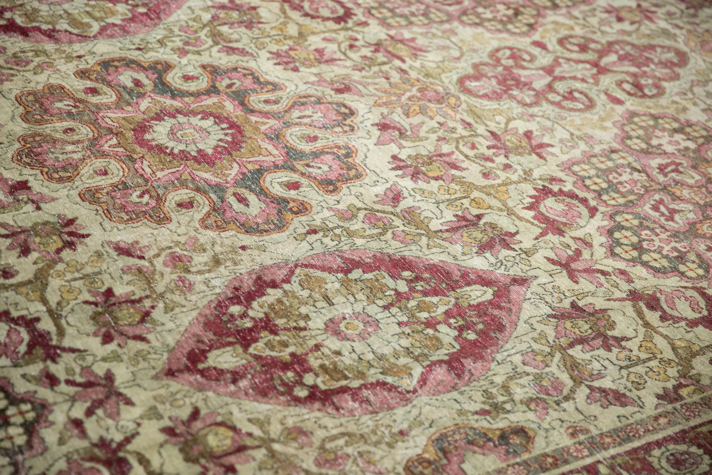 10x15.5 Antique Distressed Kerman Carpet - Image 8