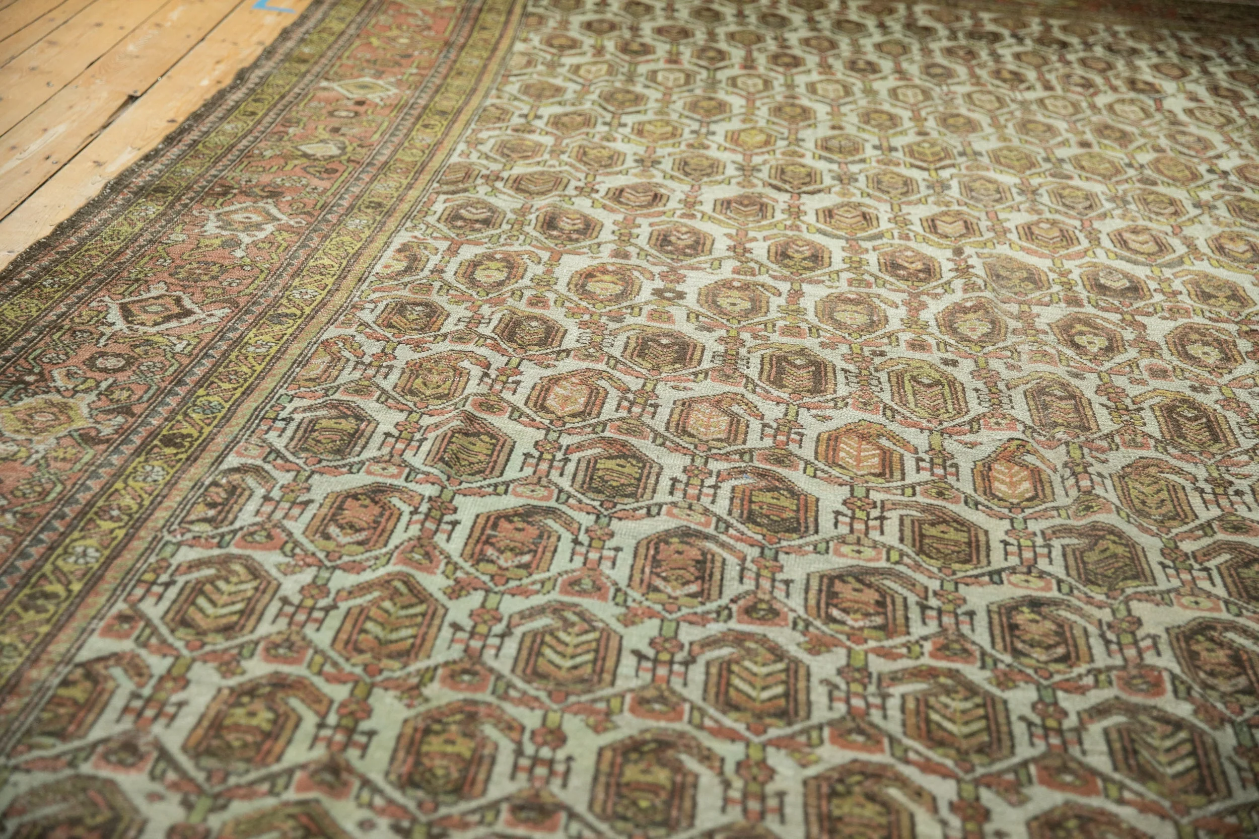 10x15.5 Vintage Distressed Hamadan Carpet - Image 11