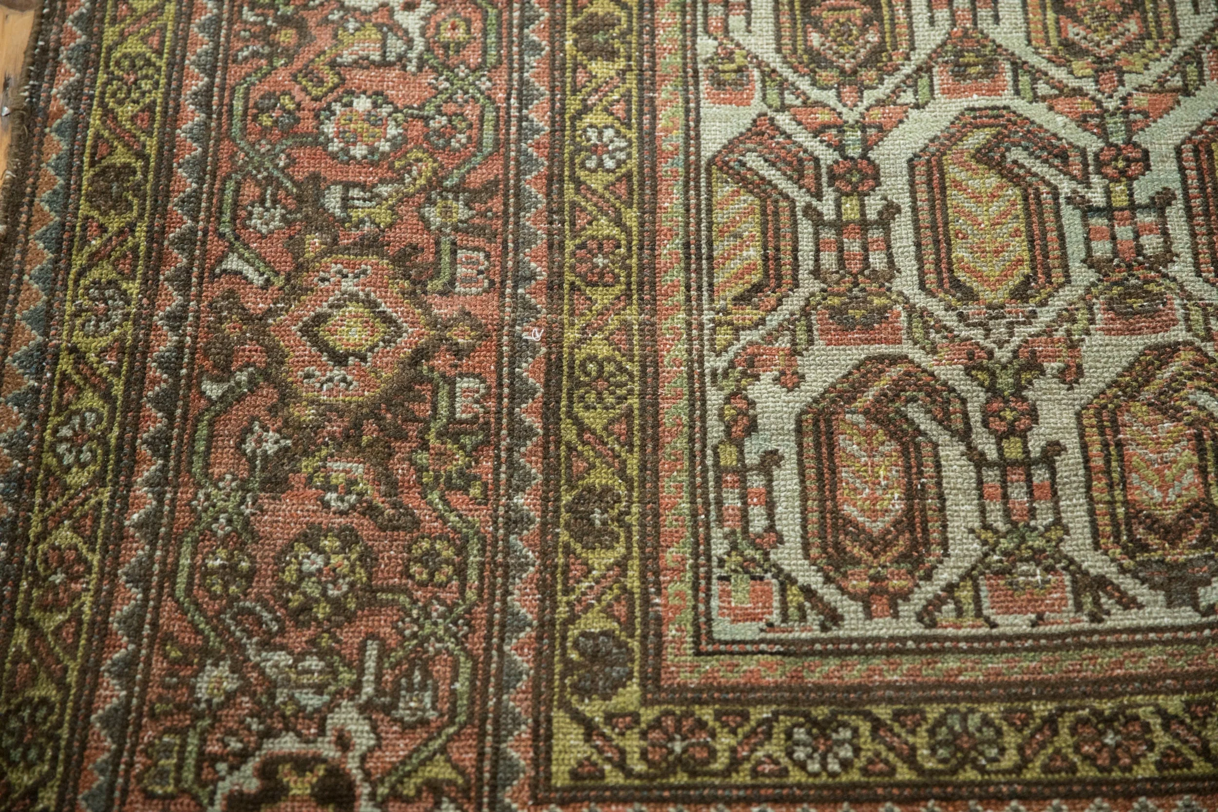 10x15.5 Vintage Distressed Hamadan Carpet - Image 13