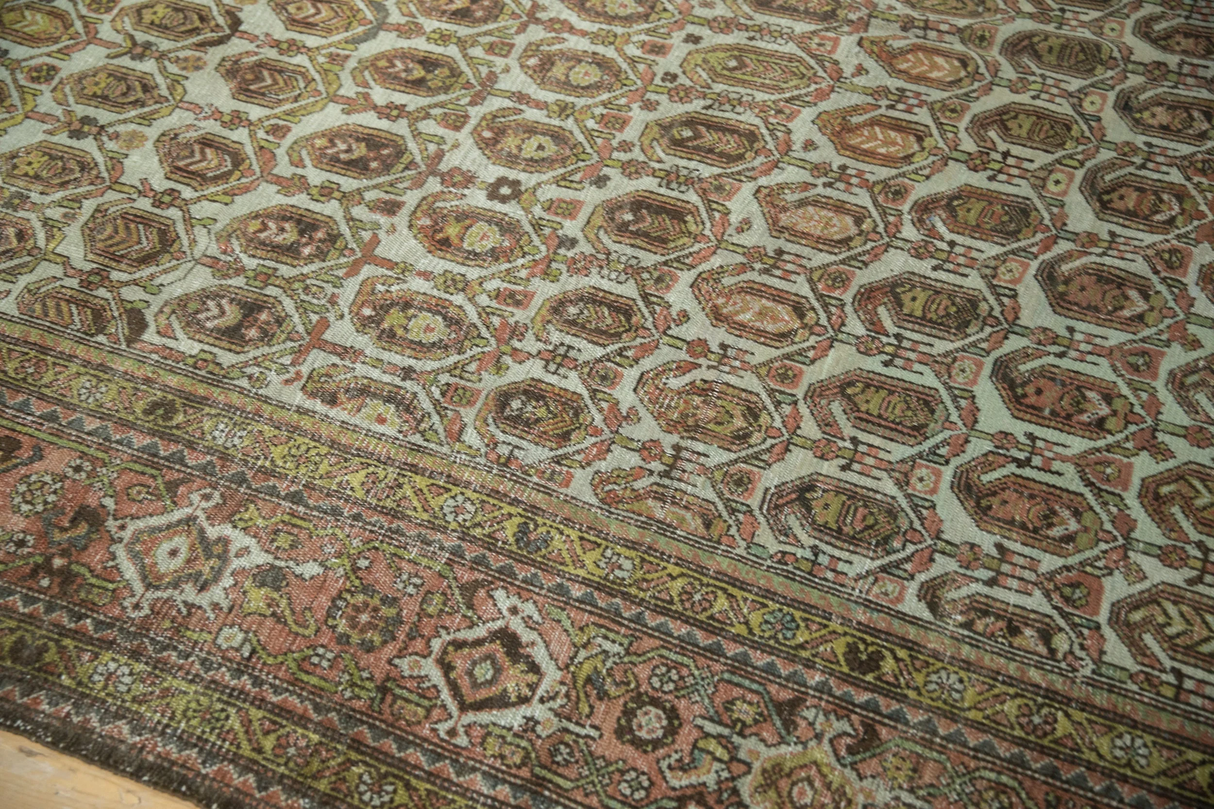 10x15.5 Vintage Distressed Hamadan Carpet - Image 14