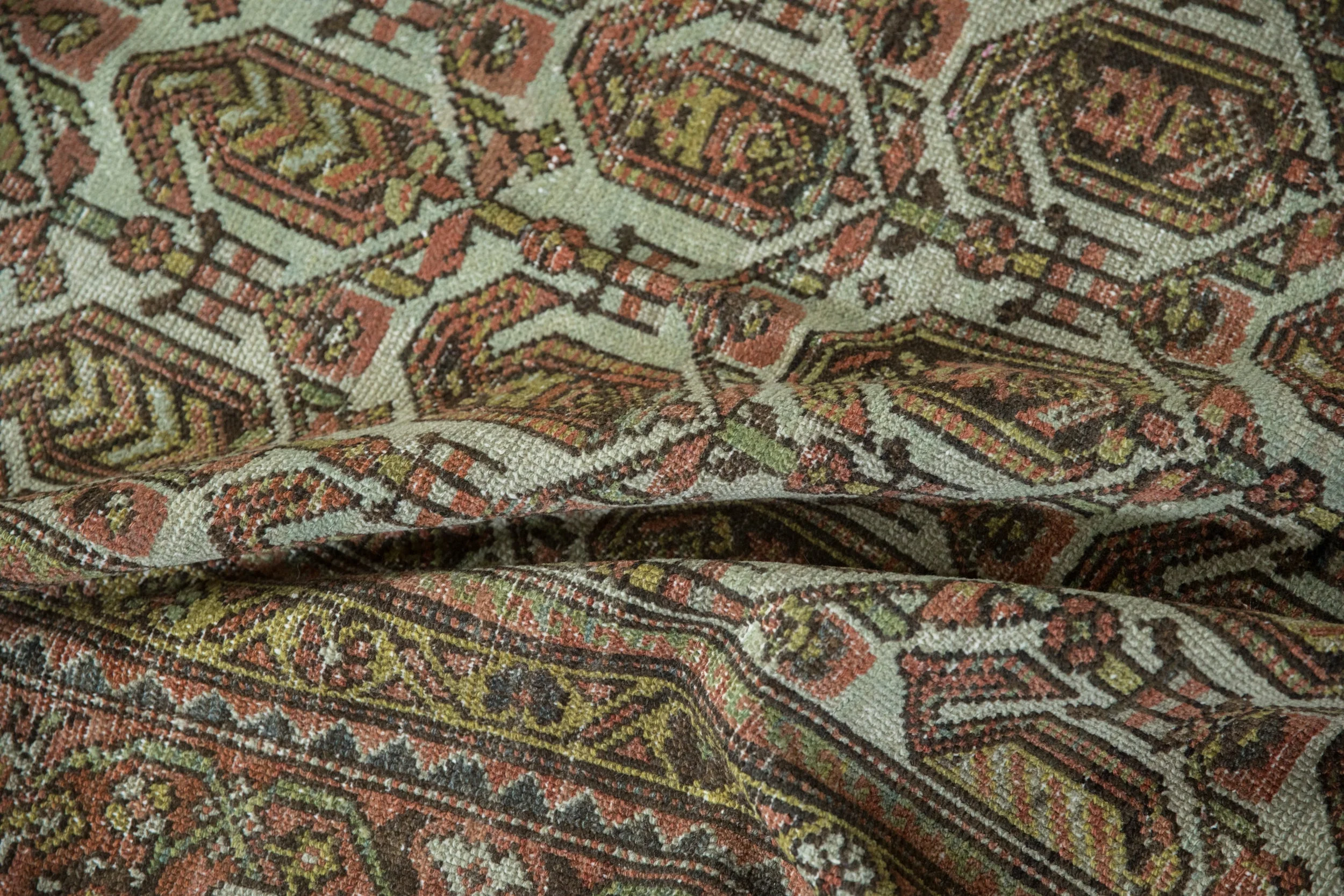 10x15.5 Vintage Distressed Hamadan Carpet - Image 15