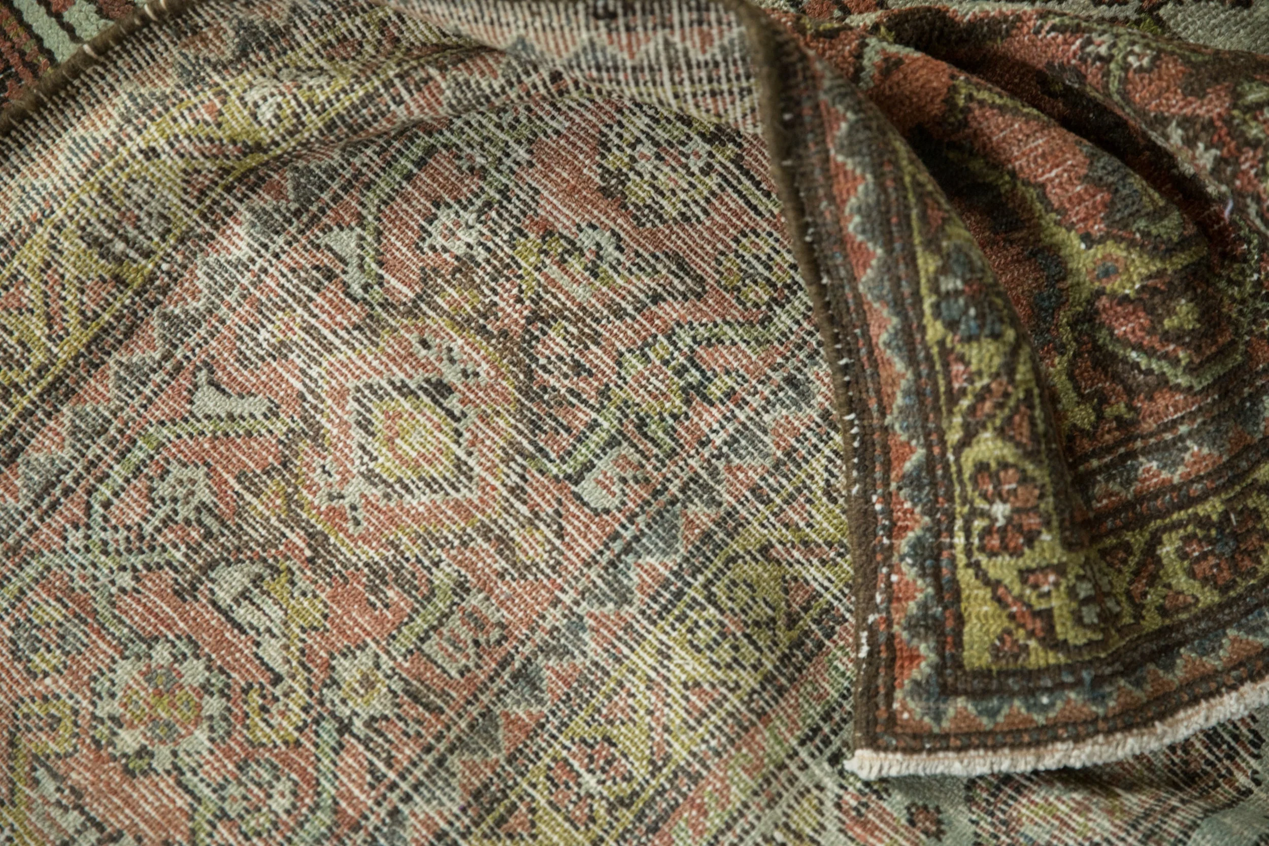 10x15.5 Vintage Distressed Hamadan Carpet - Image 16