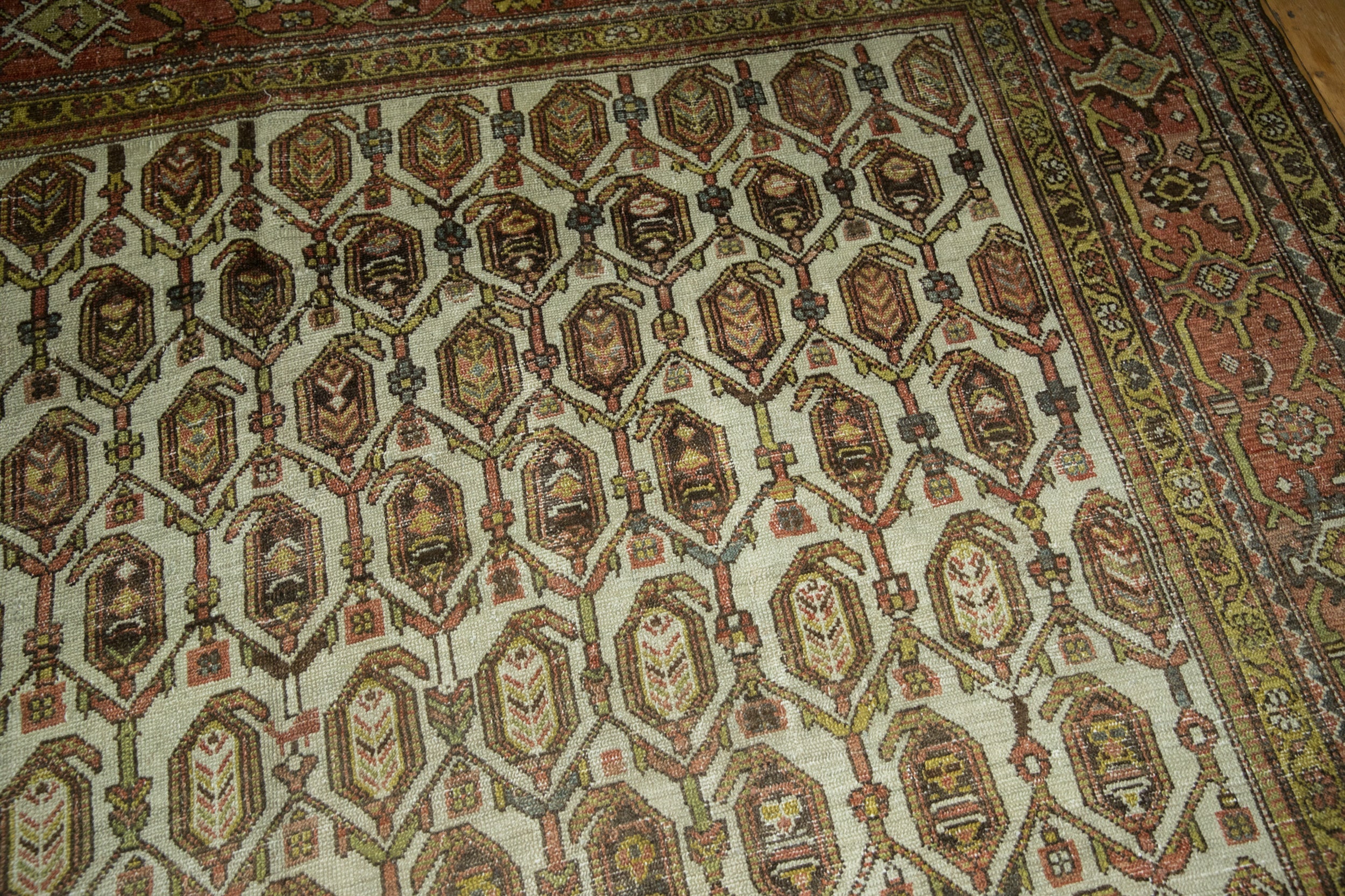 10x15.5 Vintage Distressed Hamadan Carpet - Image 17
