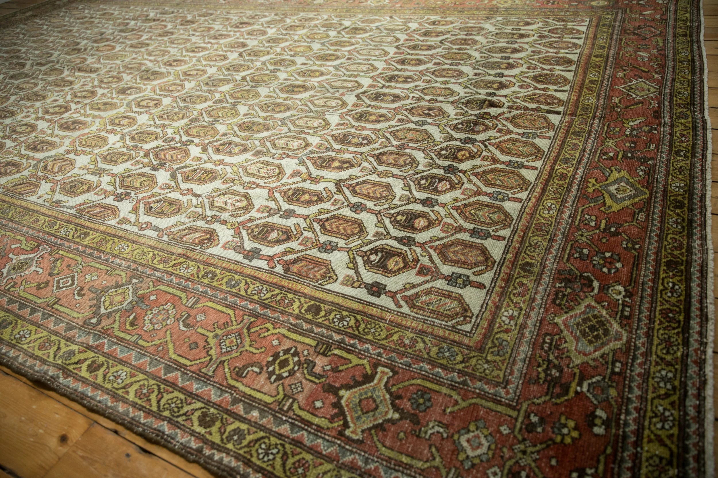 10x15.5 Vintage Distressed Hamadan Carpet - Image 5