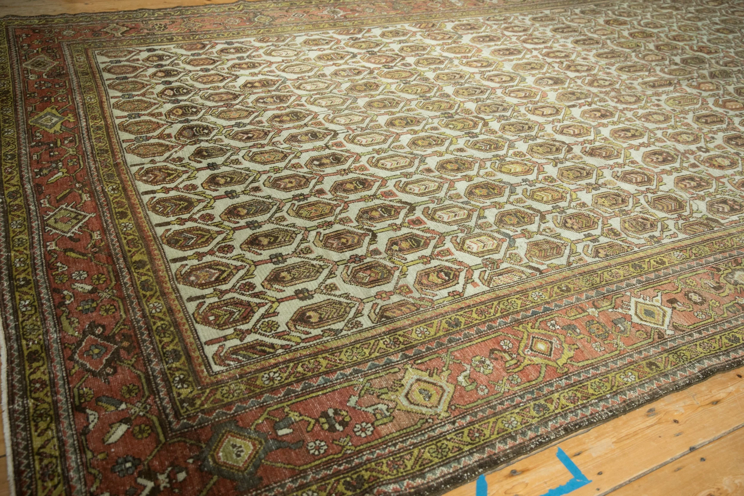 10x15.5 Vintage Distressed Hamadan Carpet - Image 8