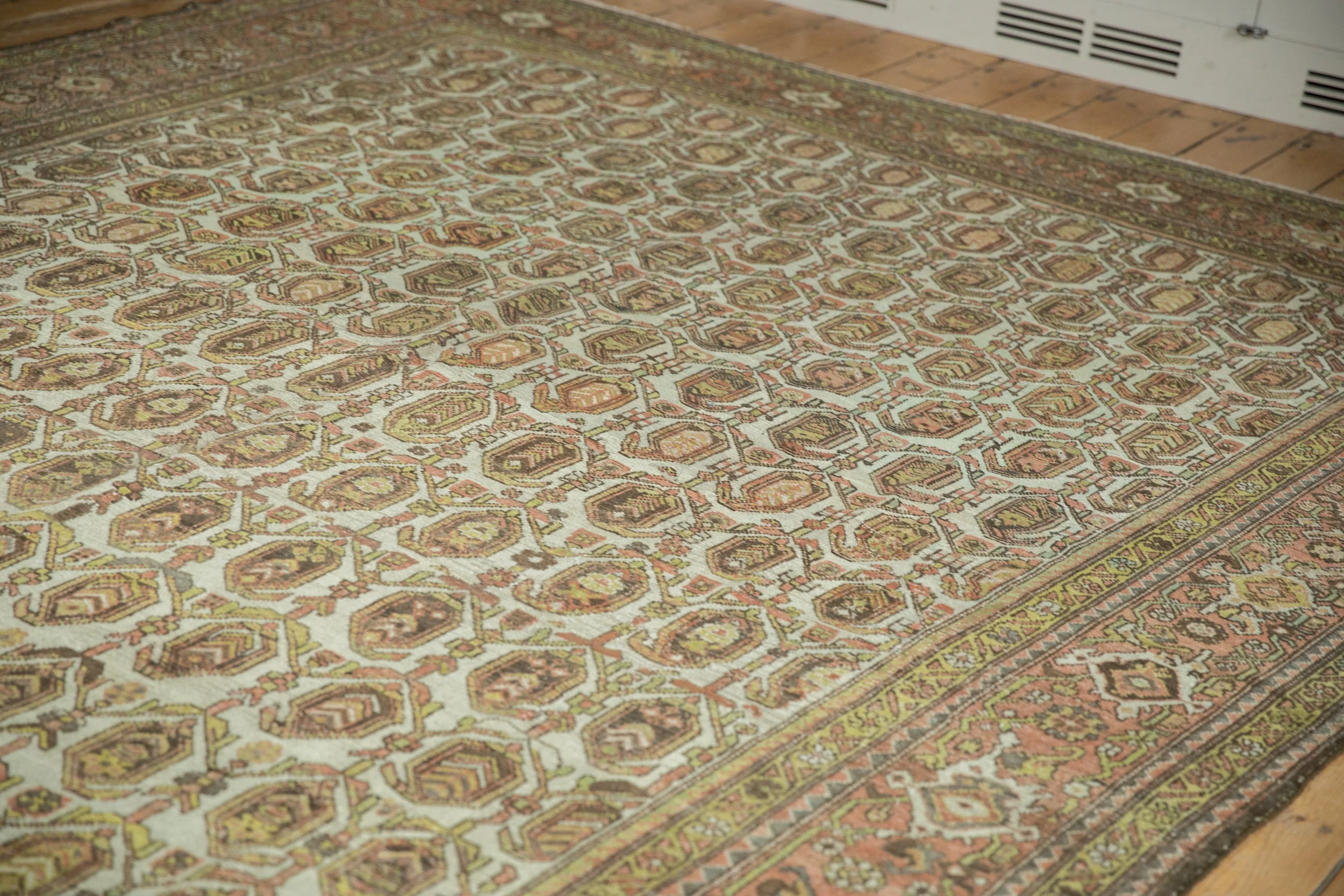 10x15.5 Vintage Distressed Hamadan Carpet - Image 9