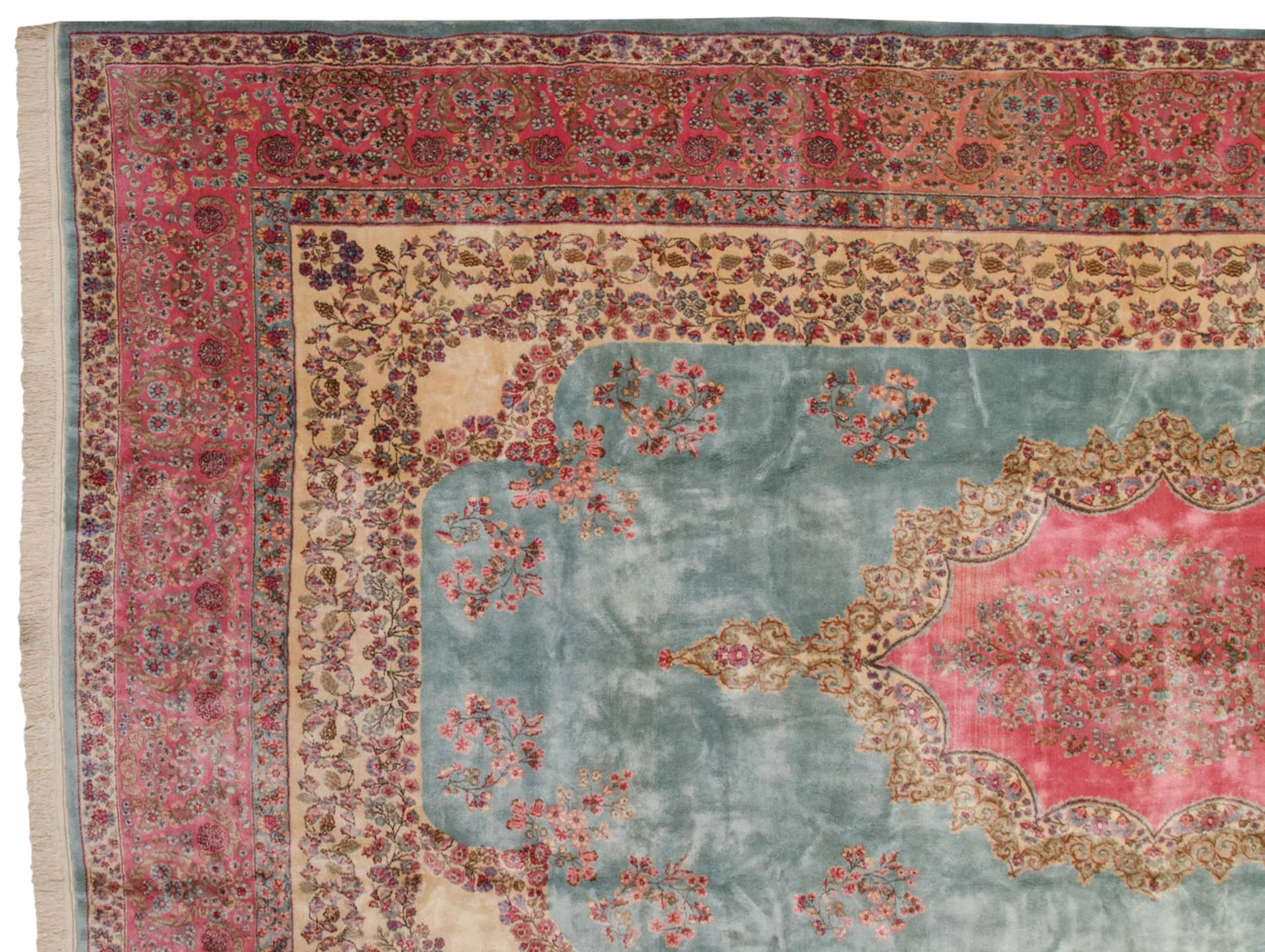 10x16.5 Vintage Fine Kerman Carpet - Image 6