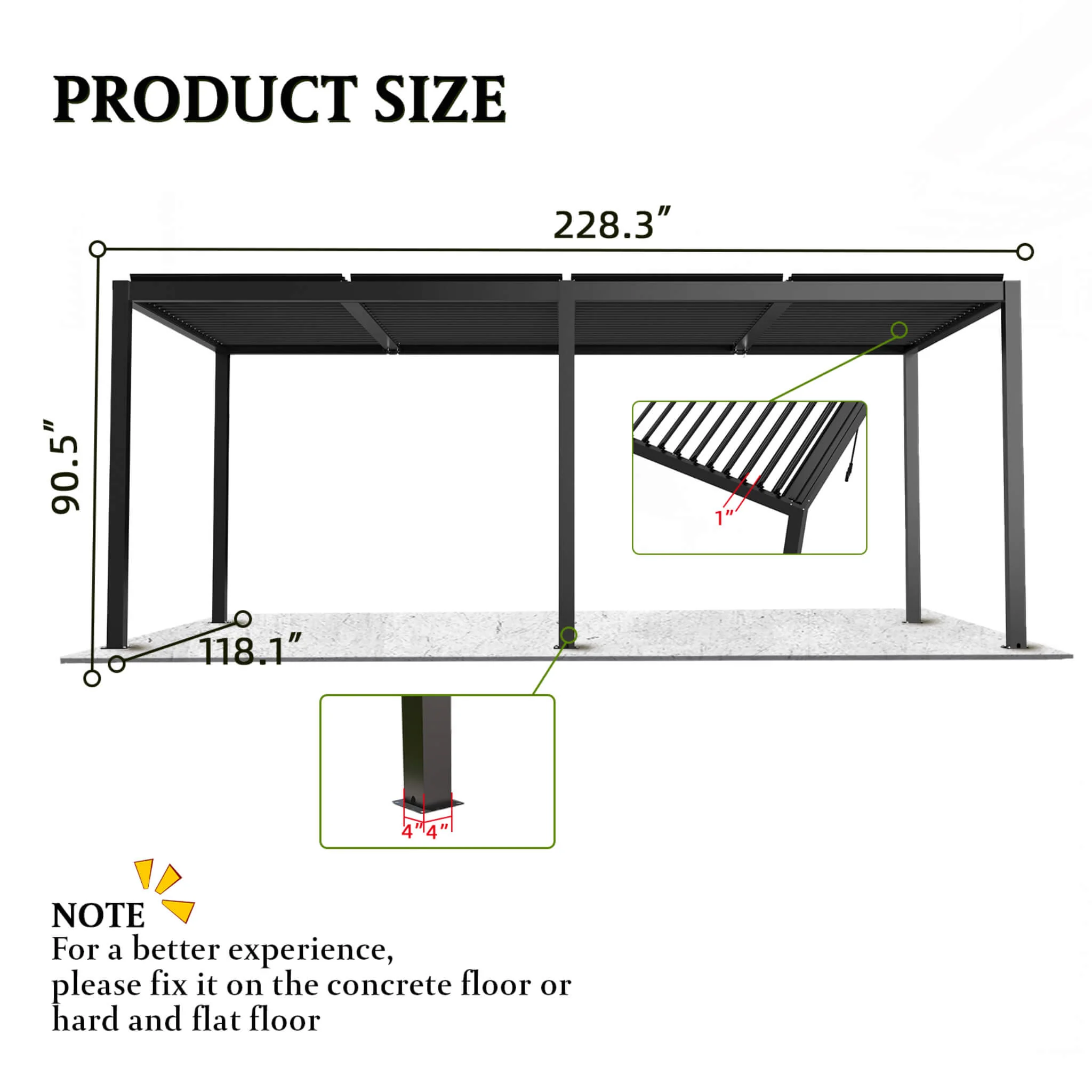 [10X19FT] Alora Modern Durable All-Weather Outdoor Pergola With Aluminum Frame And Steel Louvers (SAK32691) - Image 13