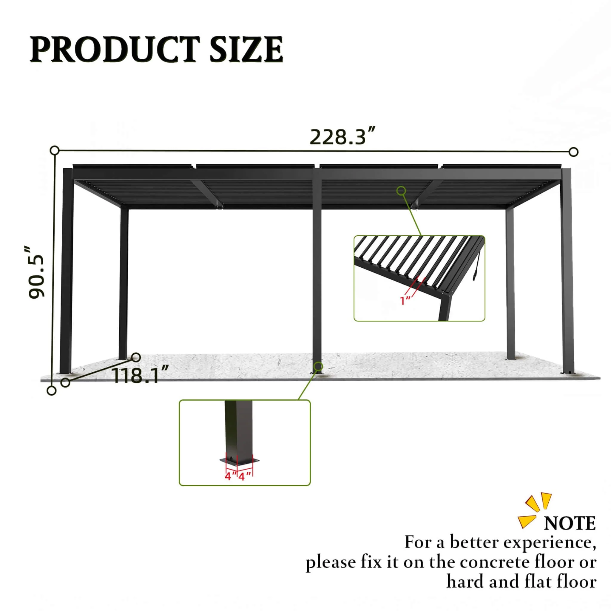 [10X19FT] Alora Premium Powder-Coated Aluminum Pergola With Adjustable Louvers (SAK78345) - Image 13