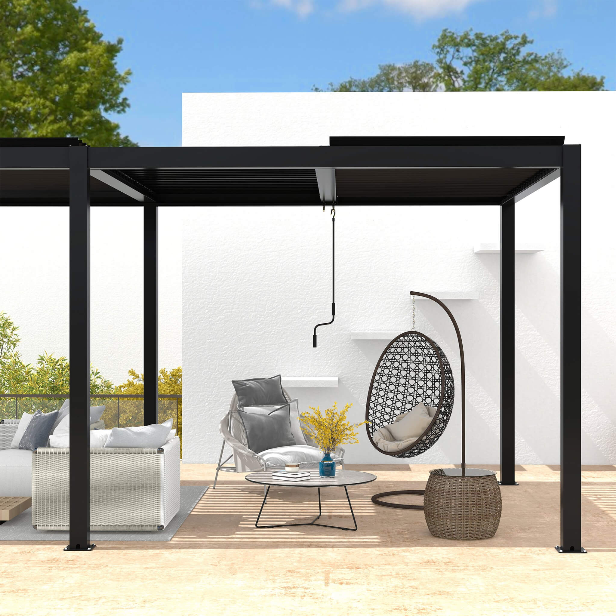 [10X19FT] Alora Premium Powder-Coated Aluminum Pergola With Adjustable Louvers (SAK78345) - Image 3