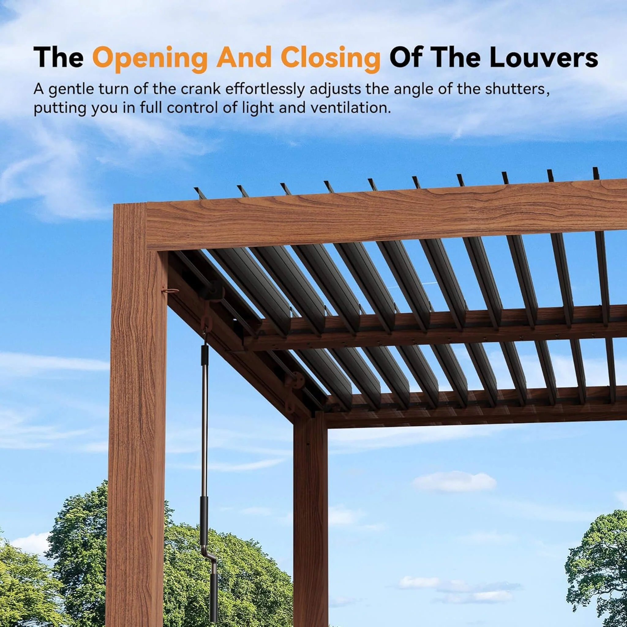 [10X20FT] Alora Heavy-Duty Luxury Outdoor Pergola With Adjustable Louvers And Integrated Drainage (SAK42670) - Image 5