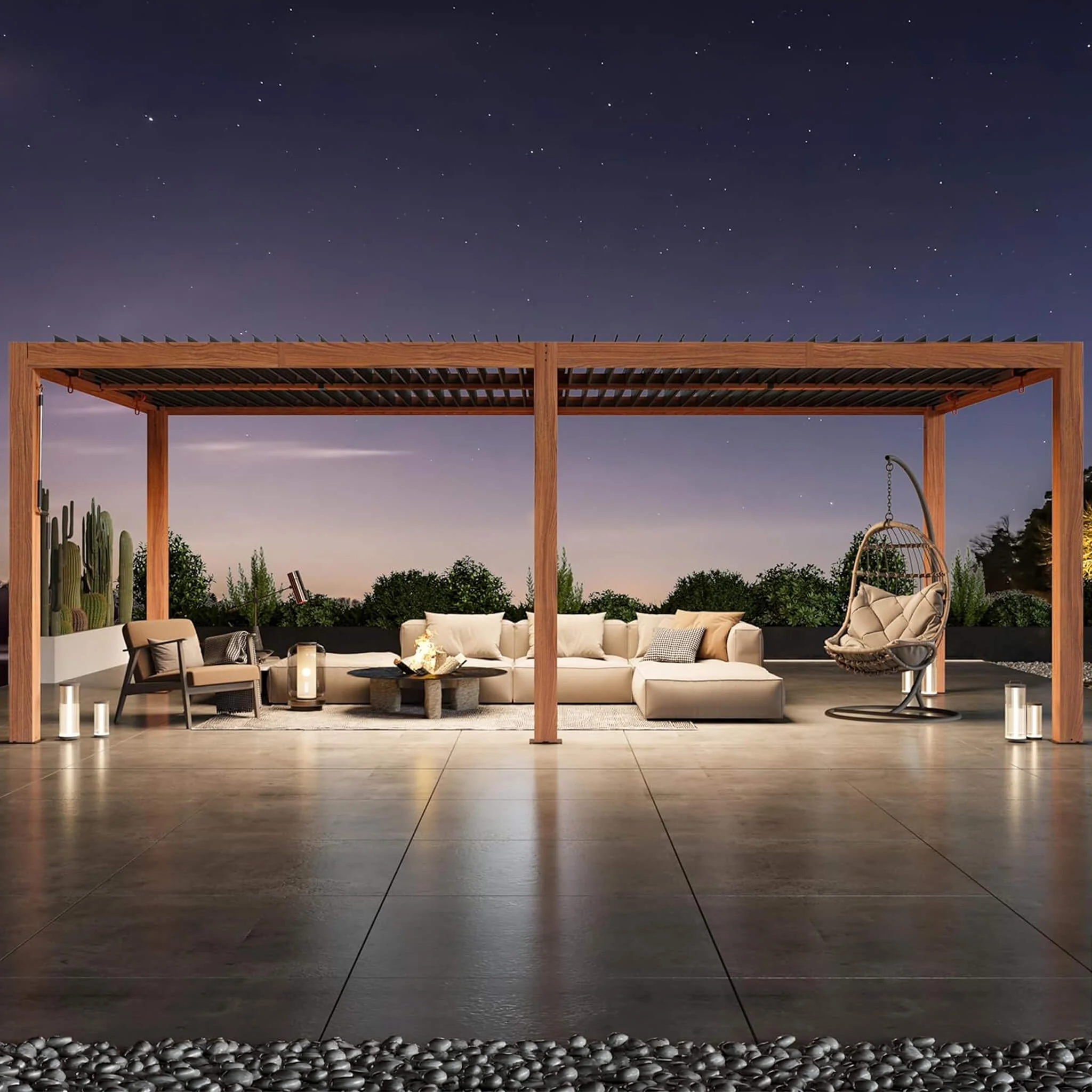[10X20FT] Alora Heavy-Duty Luxury Outdoor Pergola With Adjustable Louvers And Integrated Drainage (SAK42670) - Image 7