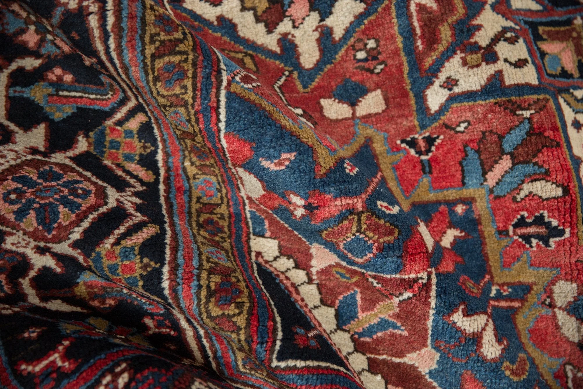 11.5x12.5 Vintage Heriz Square Carpet - Image 10