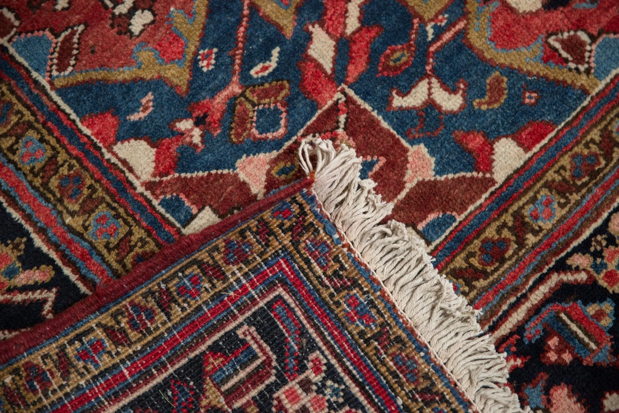 11.5x12.5 Vintage Heriz Square Carpet - Image 11