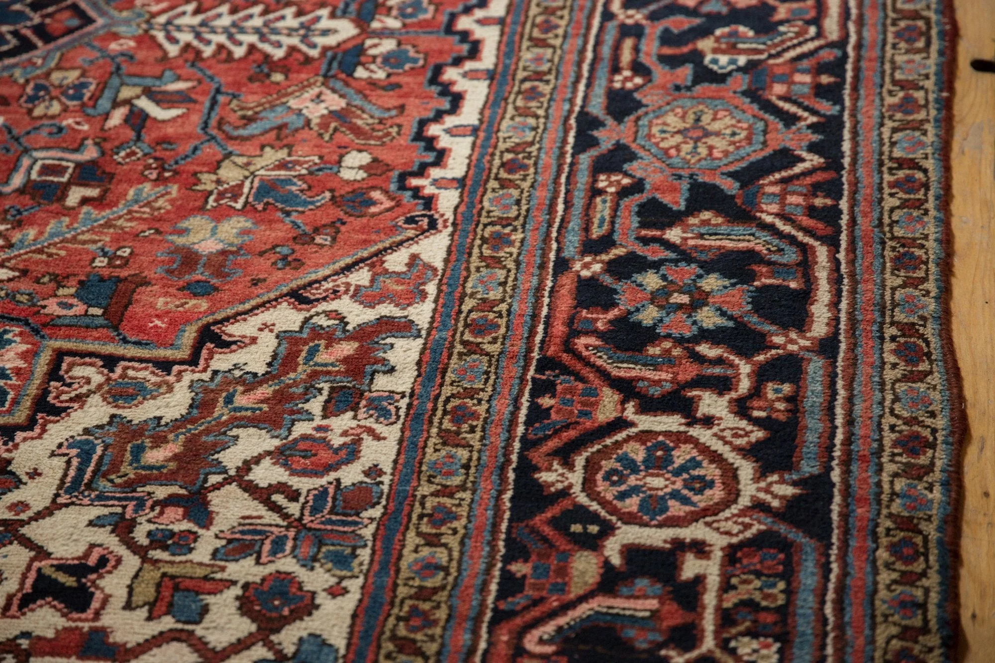 11.5x12.5 Vintage Heriz Square Carpet - Image 5
